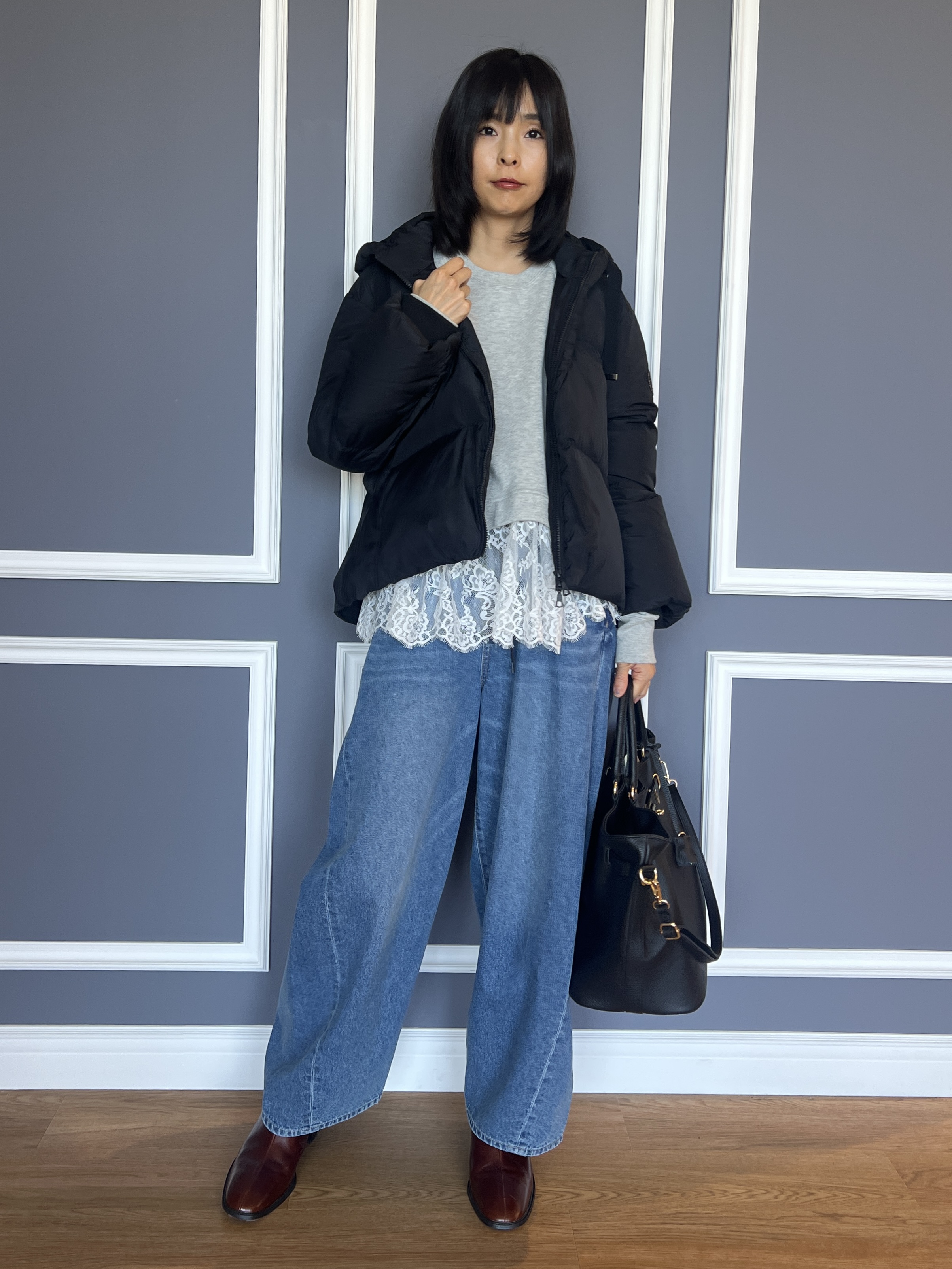 misaさんの「DRESSTERIOR｜レースドッキング裏毛プルオーバー」を使ったコーディネート