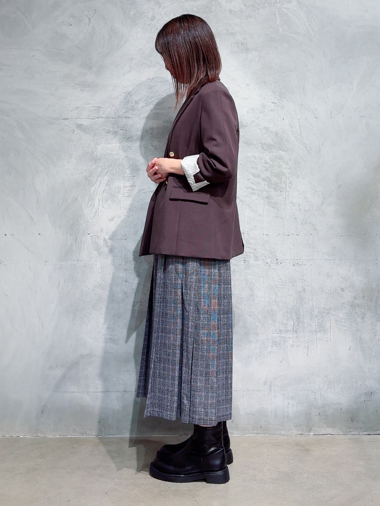 misaさんの「THE SHOP TK｜クラシカルな雰囲気 ダブルブレストジャケット」を使ったコーディネート