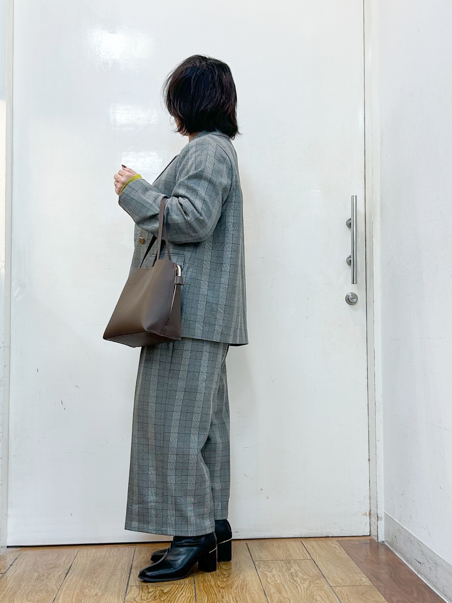 haruさんの「SHOO･LA･RUE｜【セットアップ可/洗濯後しわになりにくい】ウールフィール ダブルジャケット」を使ったコーディネート