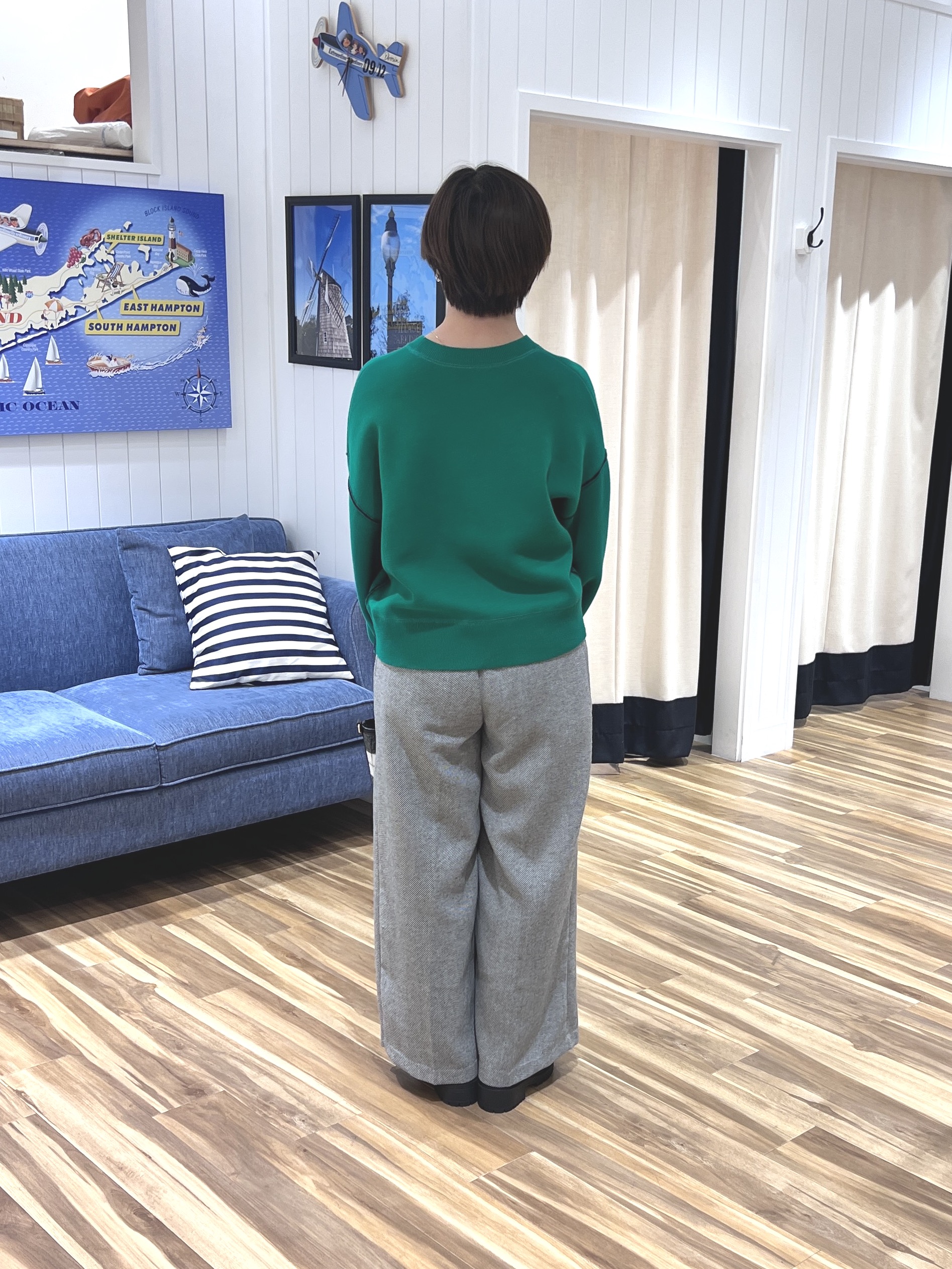 haruさんの「Dessin｜【2WAY/洗濯機OK/XS-L】配色リバーシブル コットンジャカード クルーネックニット」を使ったコーディネート