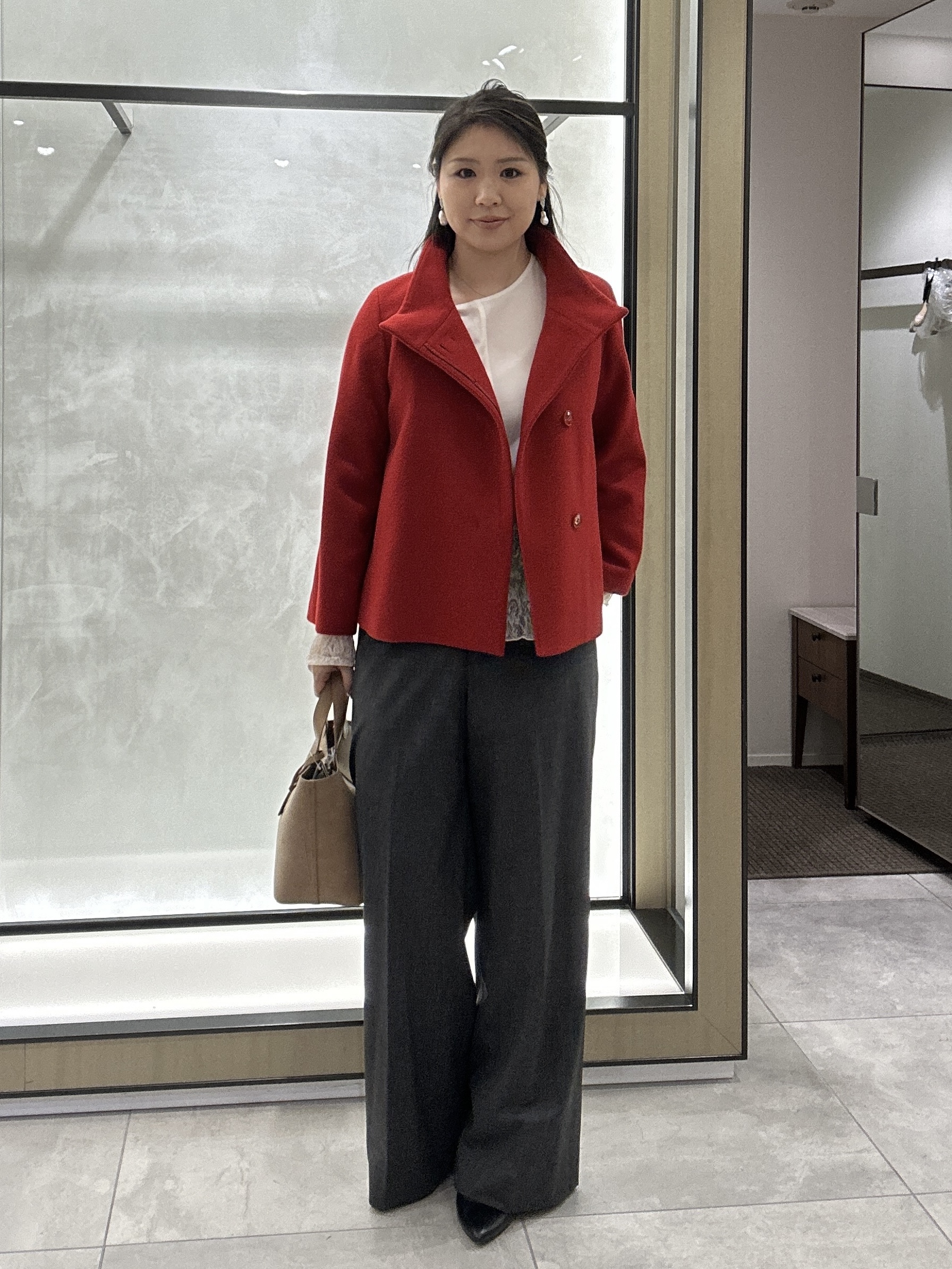 YURIさんの「UNTITLED｜【セットアップ】ウールブレンドワイドパンツ」を使ったコーディネート