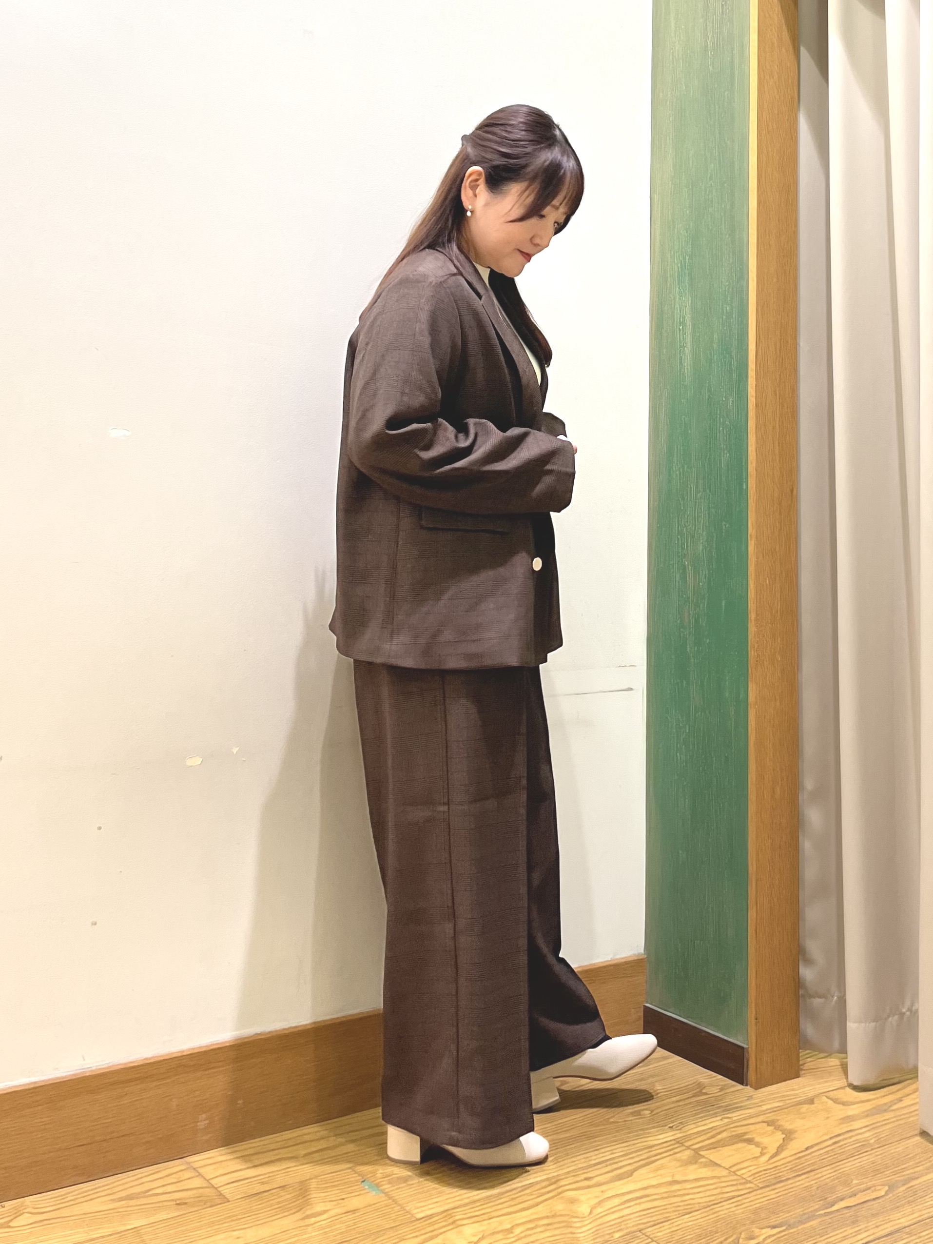 ゆっきーさんの「SHOO･LA･RUE｜【絶妙なゆるピタ/S-LL/洗濯機可】ちくちくしにくいリブハイネック やわらかニット」を使ったコーディネート