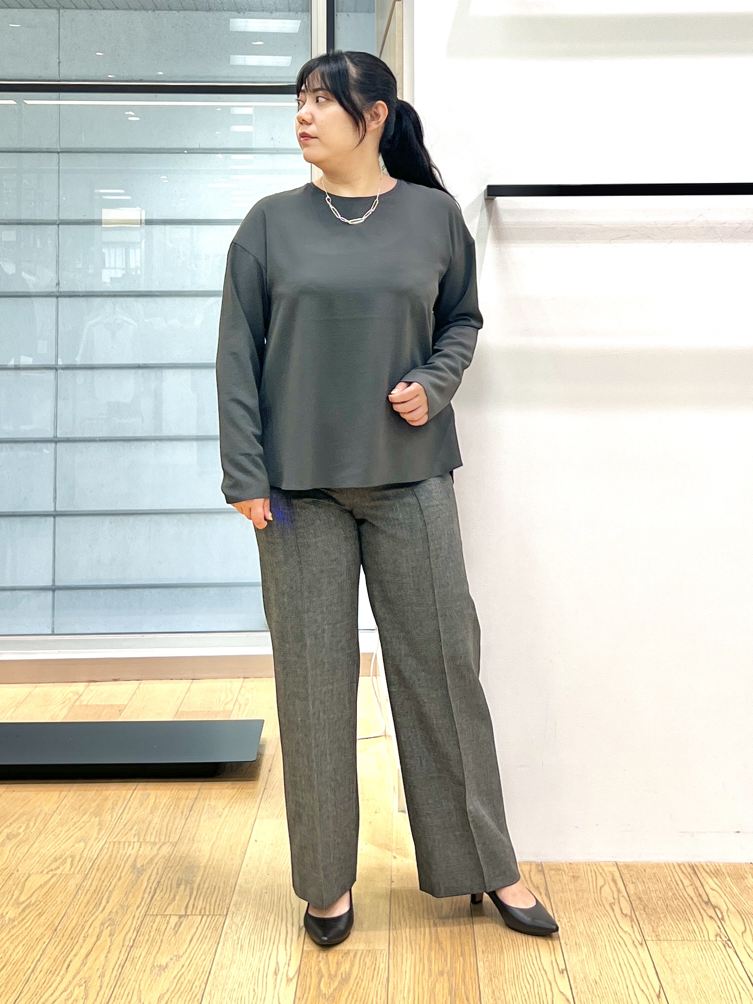shimaさんの「INDIVI｜【洗える／UVケア】リネン風チュニックベスト」を使ったコーディネート
