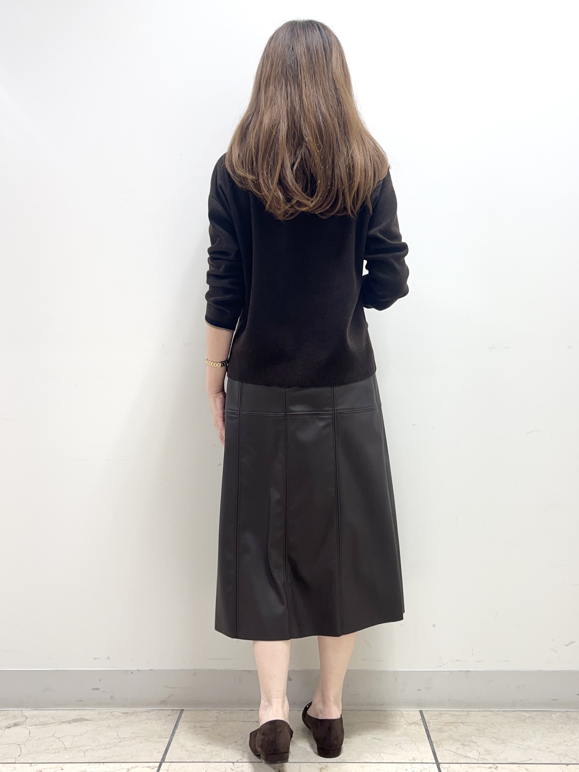 yuさんの「Reflect｜【セットアップ可】バイカラーハイゲージニット」を使ったコーディネート