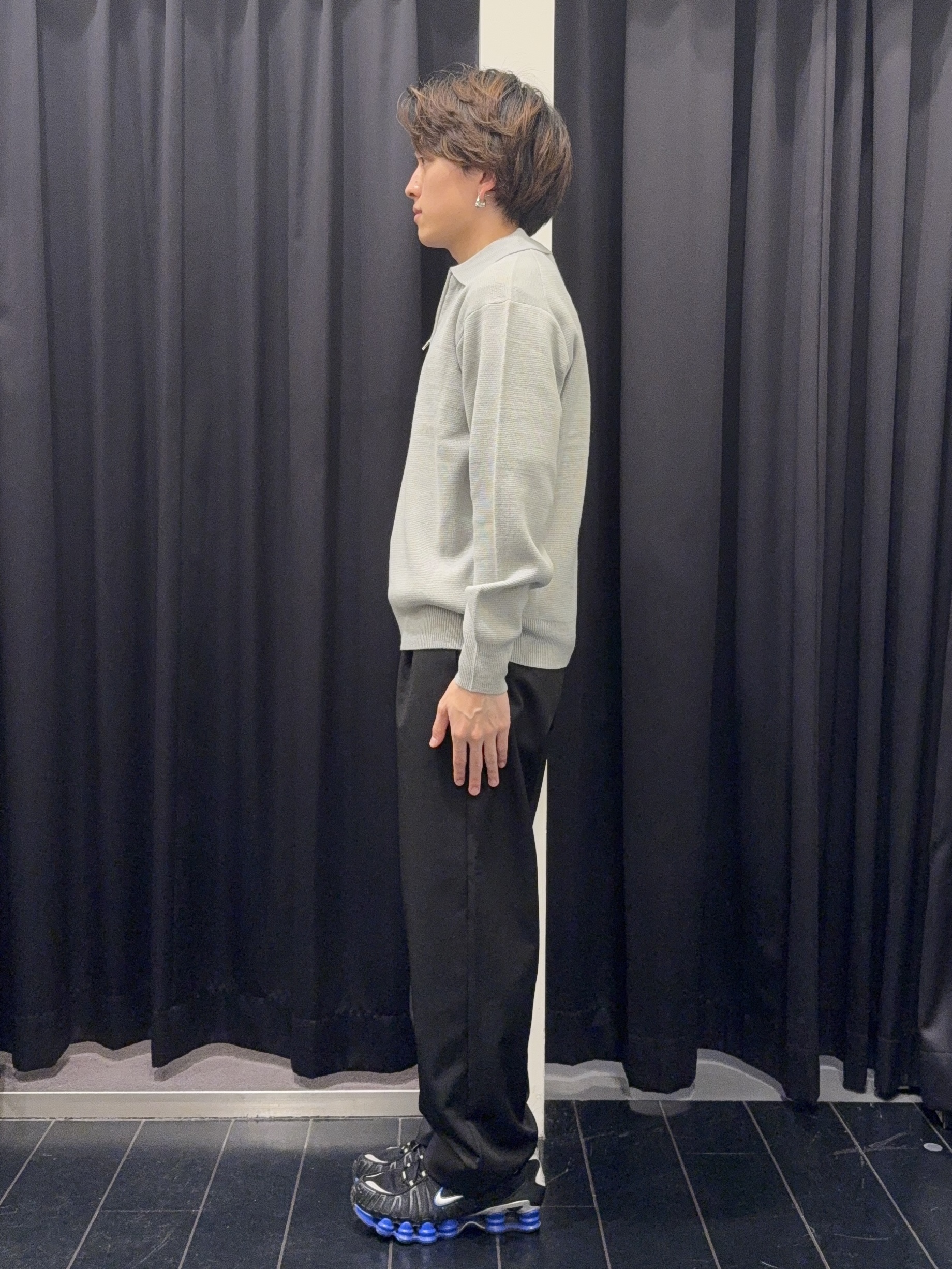 カシマさんの「THE SHOP TK｜【洗濯機OK】ハーフジップニット」を使ったコーディネート