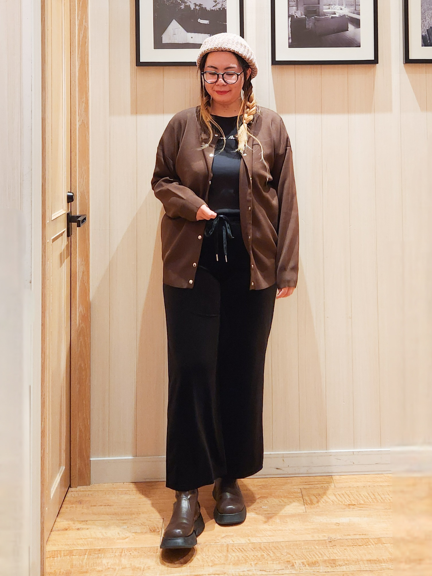 れーやんさんの「SHOO･LA･RUE｜【セットアップ可/洗濯機可】軽やかに羽織れる スポンディッシュ ニットカーディガン」を使ったコーディネート