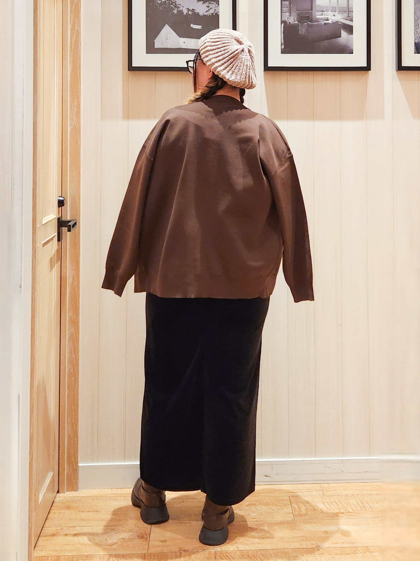 れーやんさんの「SHOO･LA･RUE｜【セットアップ可/洗濯機可】軽やかに羽織れる スポンディッシュ ニットカーディガン」を使ったコーディネート