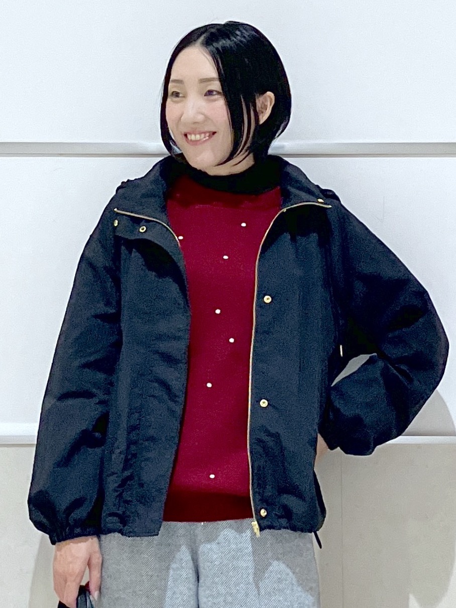 eriko さんの「Dessin｜【洗濯機OK/秋ニット】コットンジャガード ドットプルオーバー」を使ったコーディネート