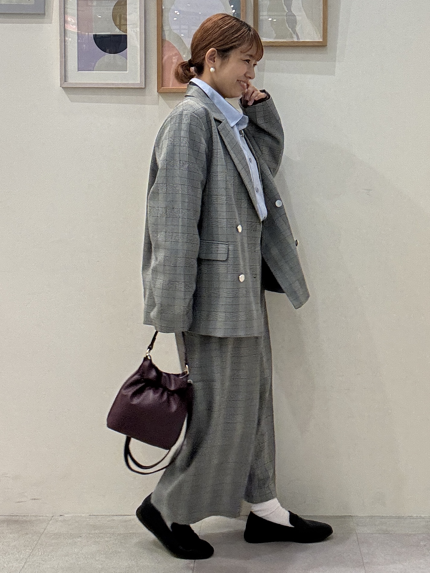 たけぴさんの「SHOO･LA･RUE｜【セットアップ可/洗濯後しわになりにくい】ウールフィール ダブルジャケット」を使ったコーディネート