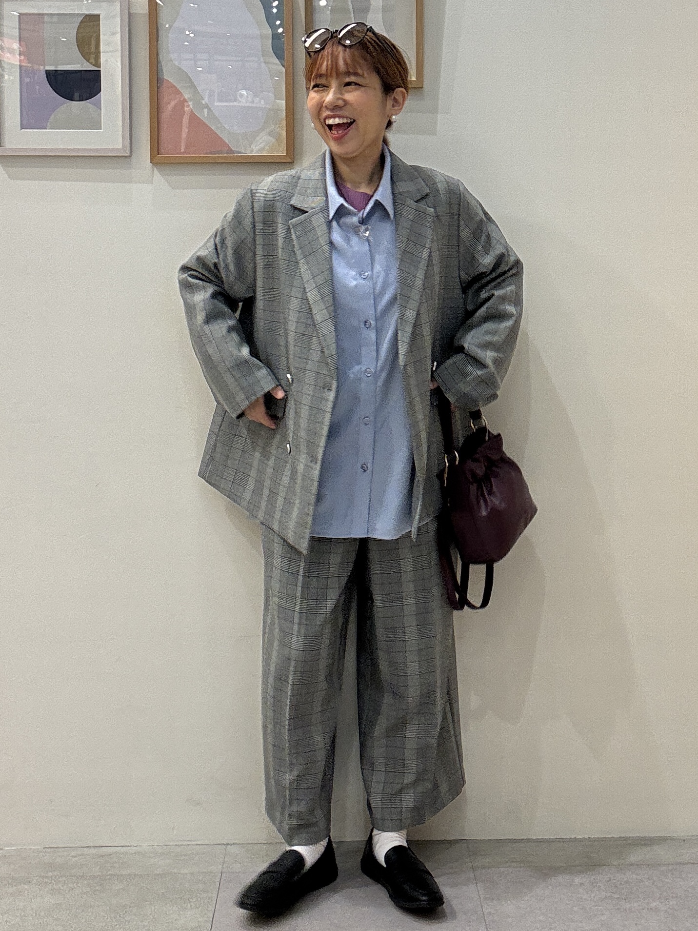 たけぴさんの「SHOO･LA･RUE｜【セットアップ可/洗濯後しわになりにくい】ウールフィール ダブルジャケット」を使ったコーディネート