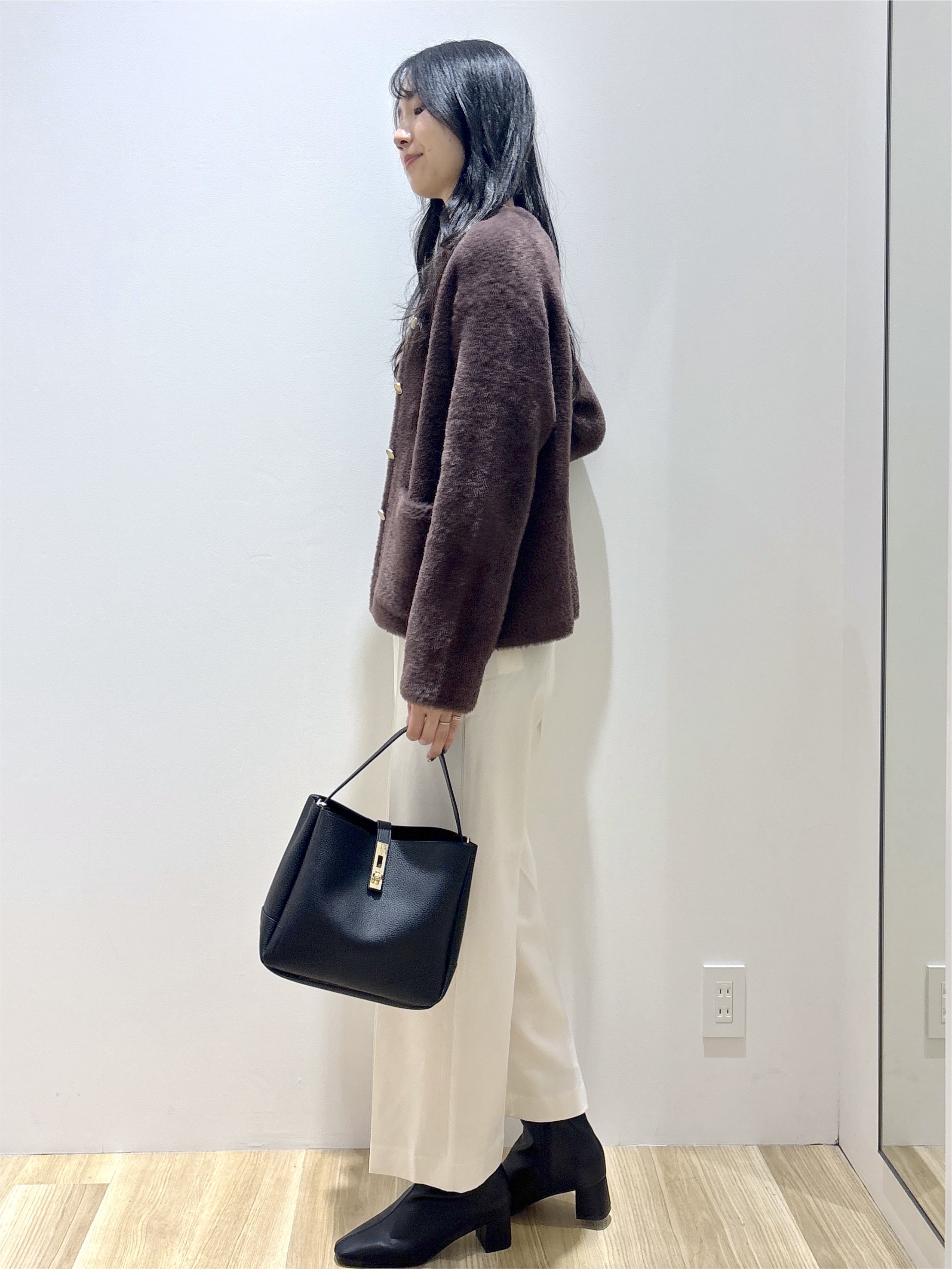 sachikoさんの「OPAQUE.CLIP｜ダブルフェイスニットカーディガン」を使ったコーディネート