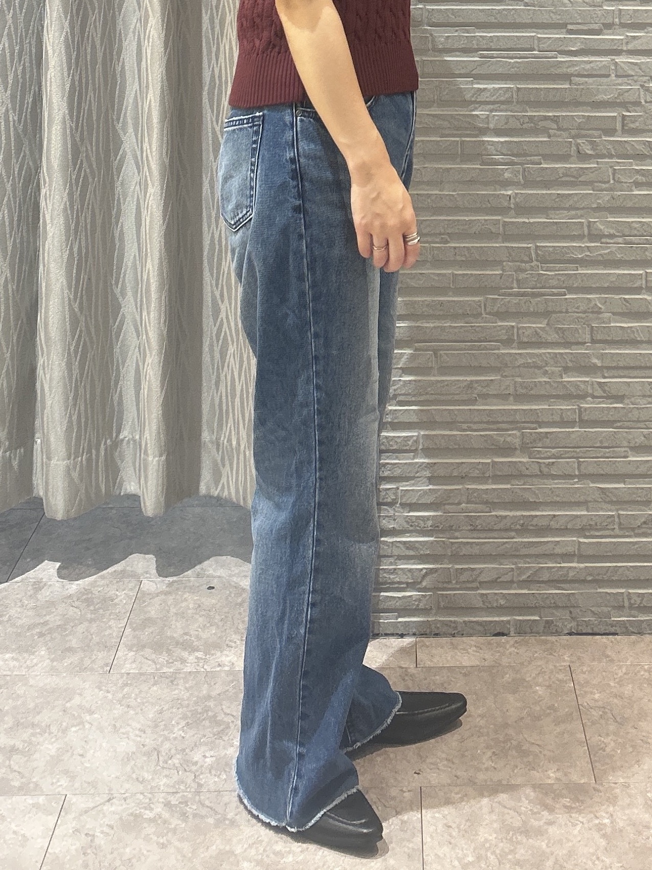 ga_riさんの「THE SHOP TK｜POLO BCS/ケーブル5分袖ニット」を使ったコーディネート