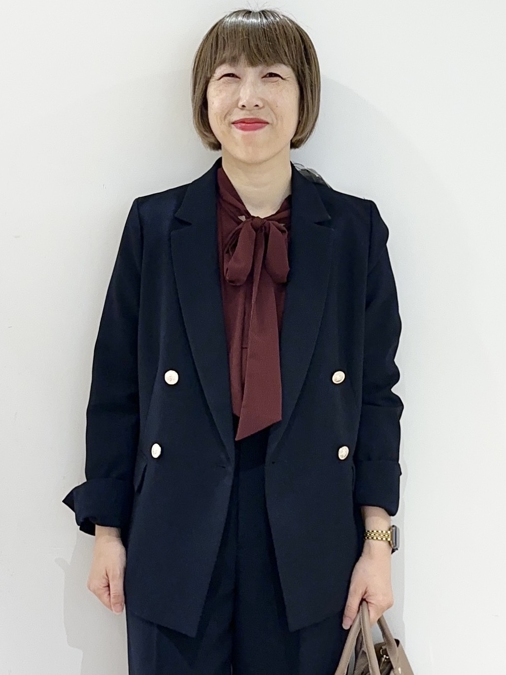 Hana...eさんの「index｜【セットアップ可】ストレッチツイルダブルブレストテーラードジャケット《洗濯機OK／防シワ》」を使ったコーディネート