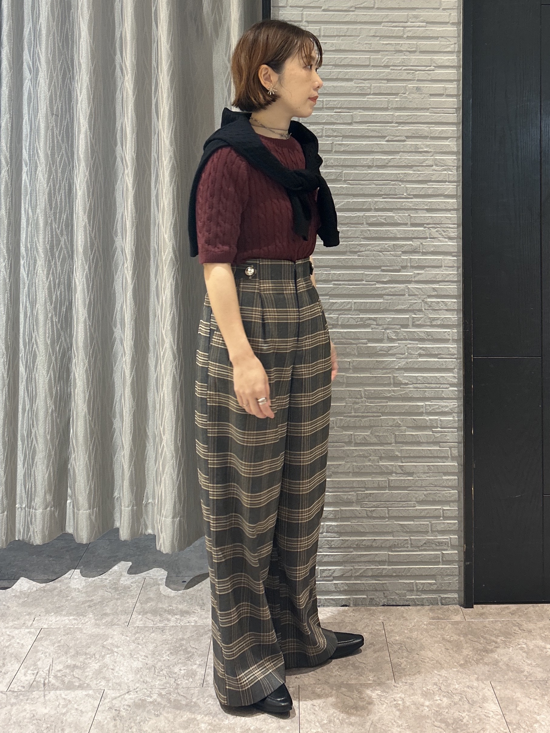 ga_riさんの「THE SHOP TK｜POLO BCS/ケーブルクルーカーディガン」を使ったコーディネート