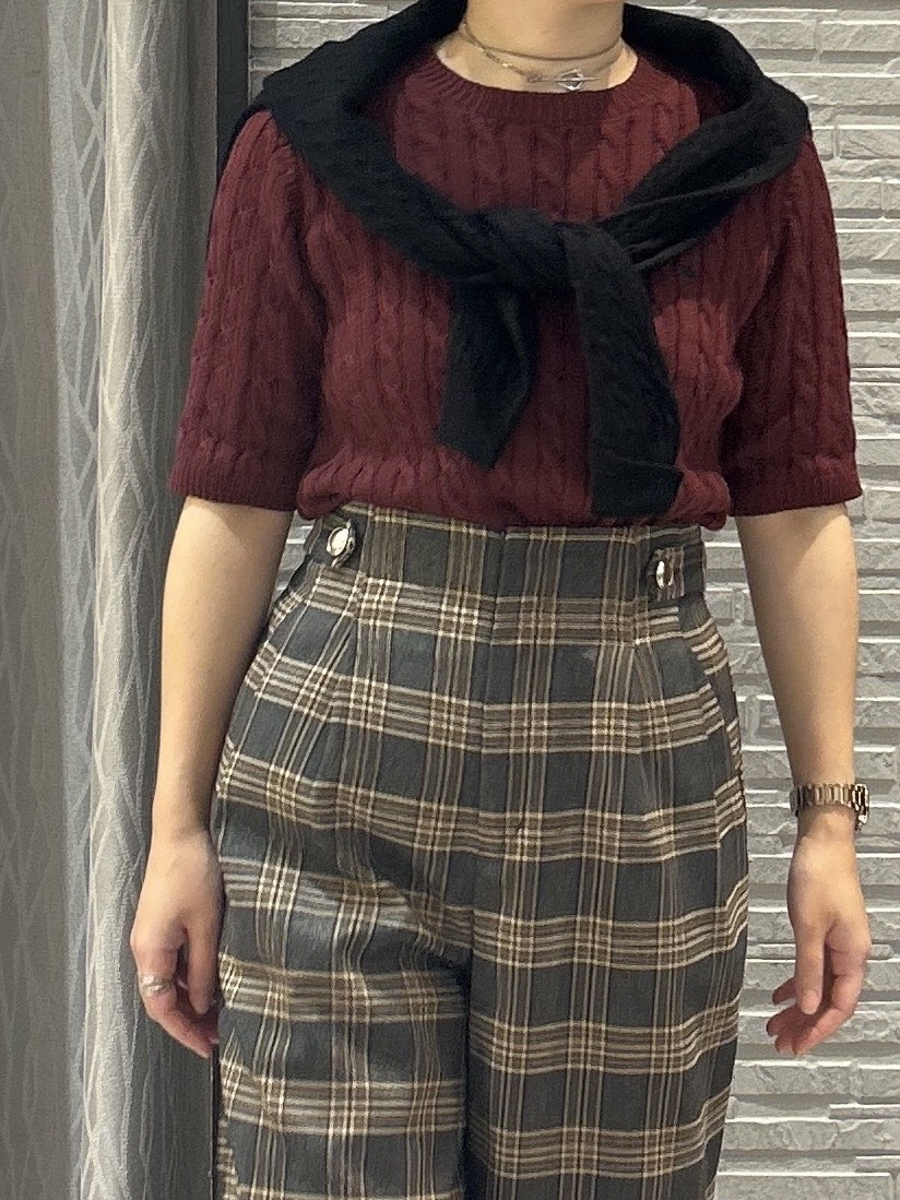 ga_riさんの「THE SHOP TK｜POLO BCS/ケーブルクルーカーディガン」を使ったコーディネート
