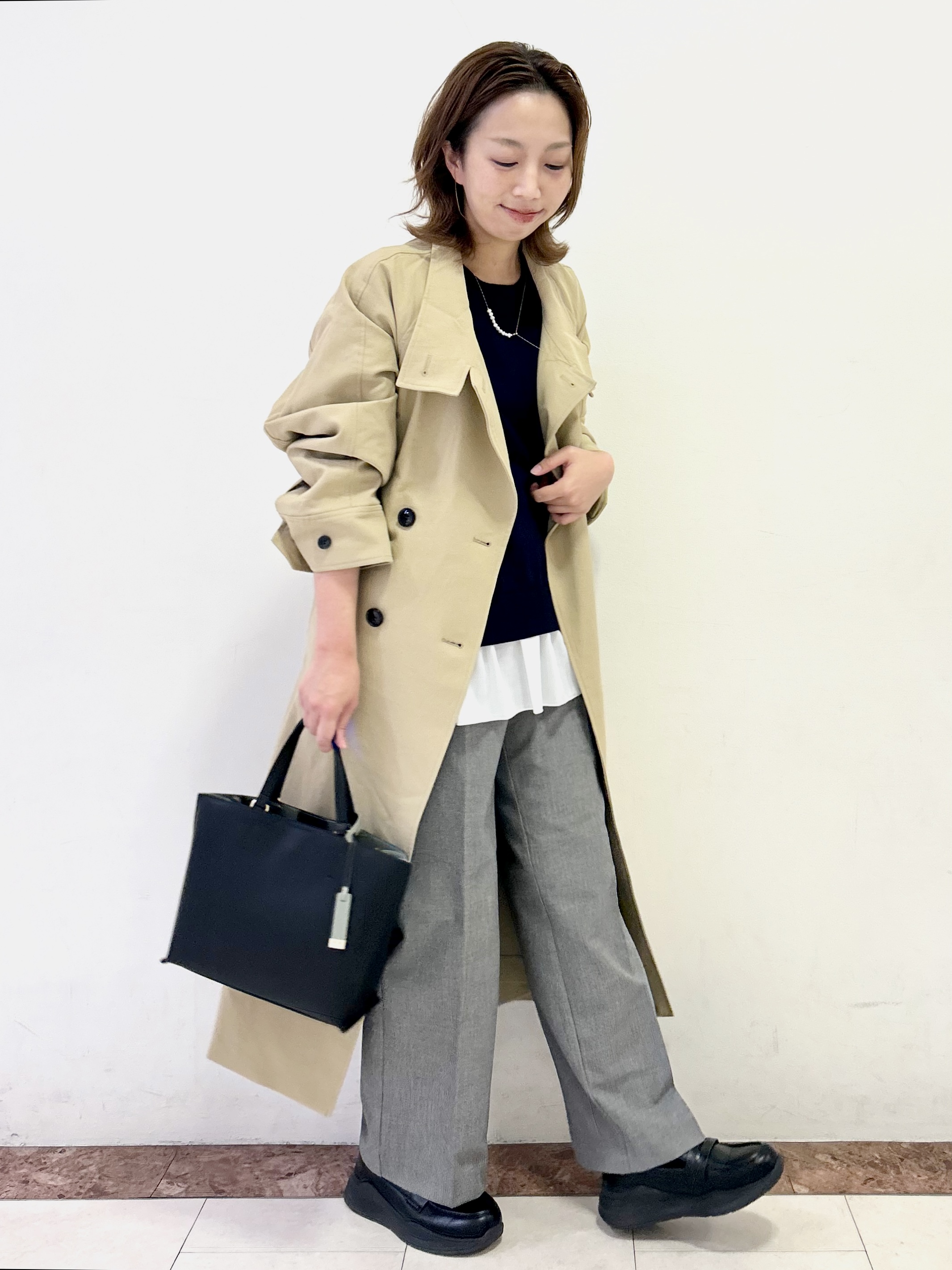 madokaさんの「OPAQUE.CLIP｜スタンドロングコート【軽量／洗える】」を使ったコーディネート