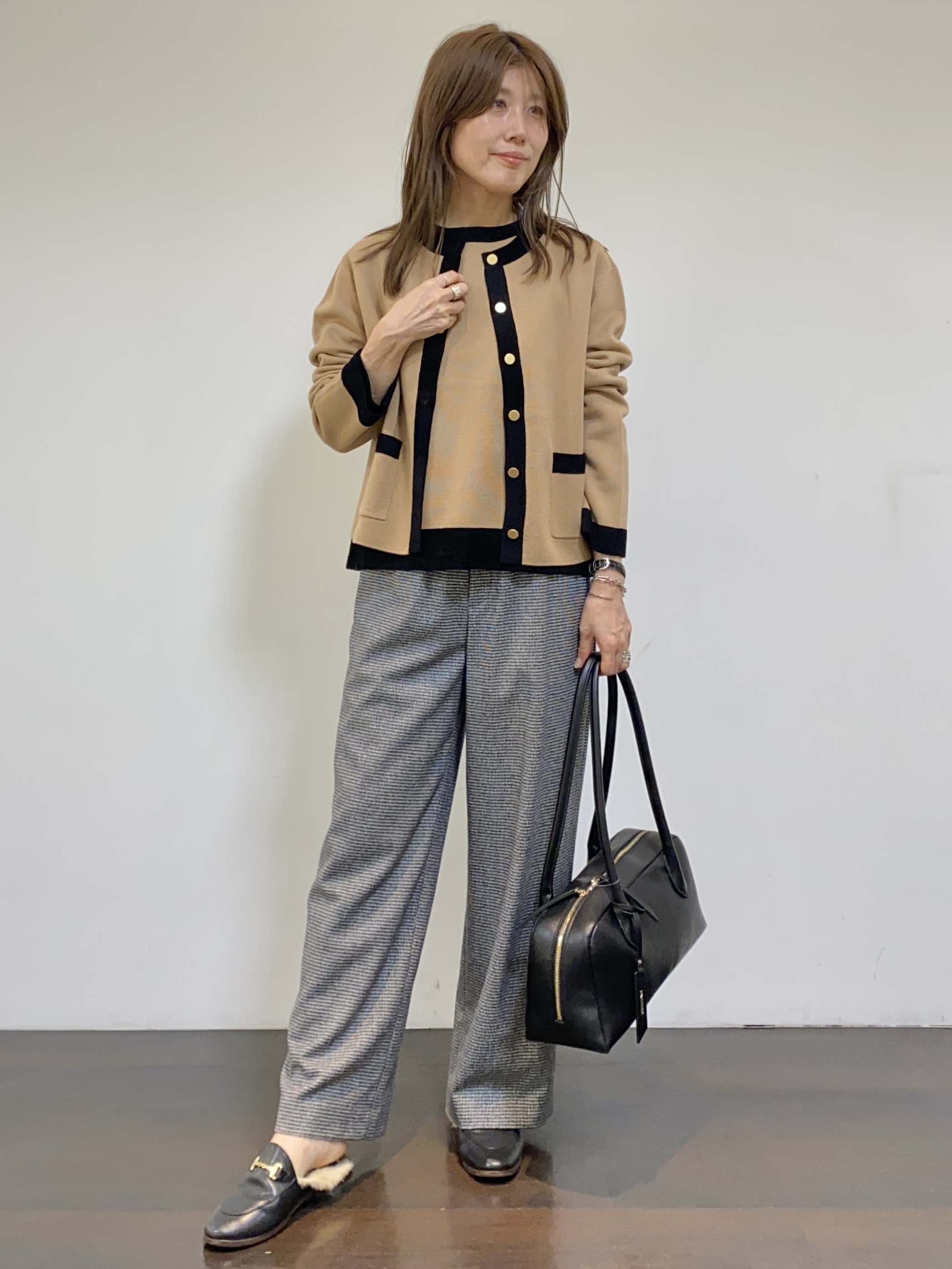 tomoさんの「UNTITLED｜【アンサンブル可/ジャケットライク】モールラインカーディガン」を使ったコーディネート