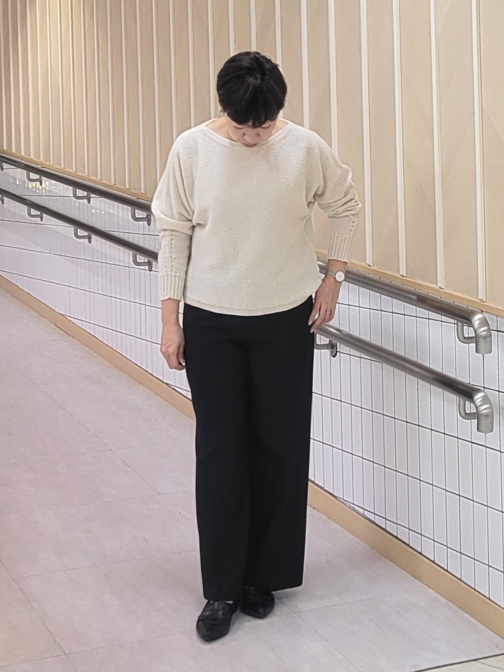 tomoさんの「COUP DE CHANCE｜【手洗い可／日本製】ブークレドルマンニット」を使ったコーディネート
