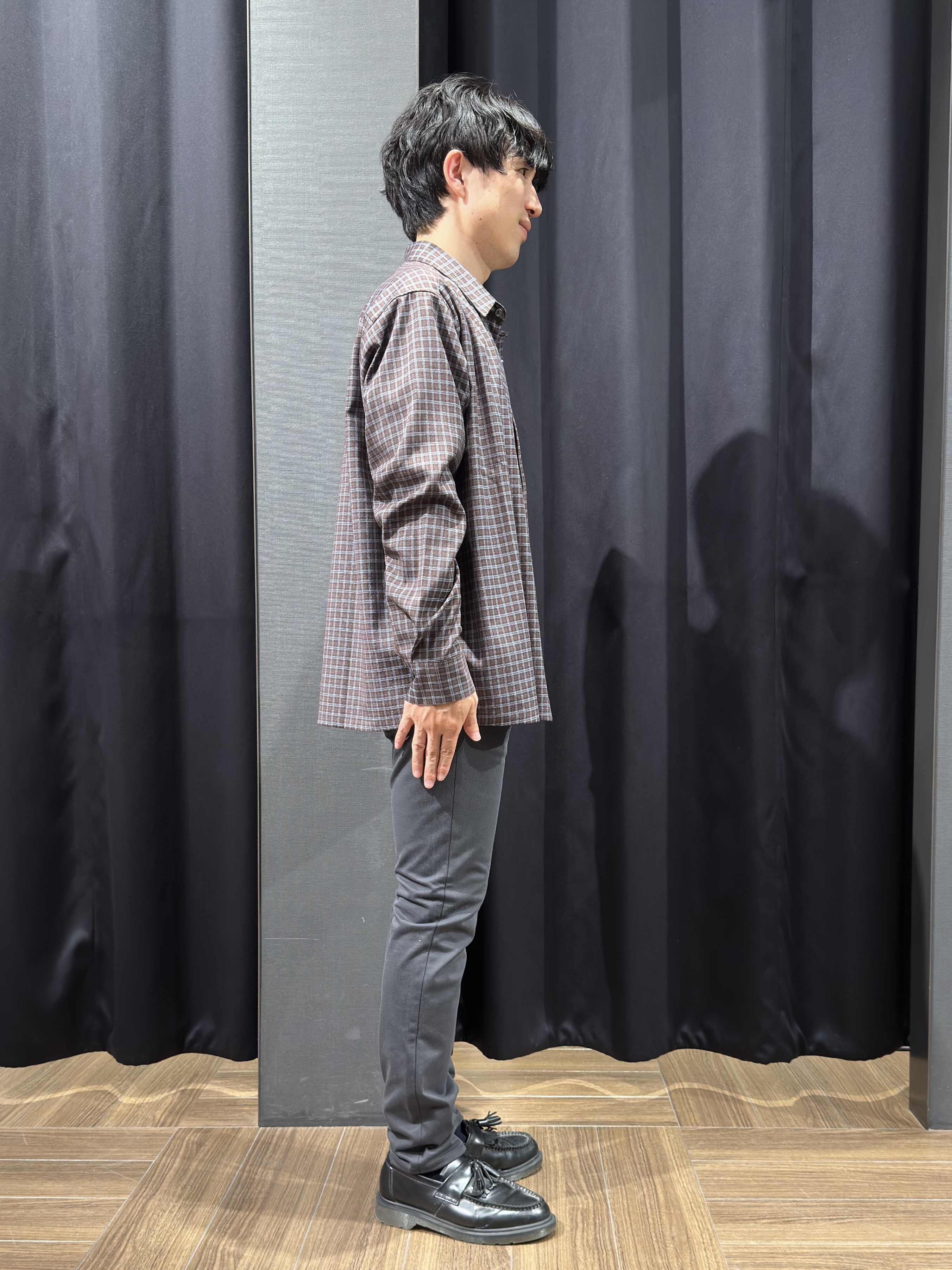 tomoyaさんの「THE SHOP TK｜【洗濯機OK】ウールライク 長袖シャツ」を使ったコーディネート
