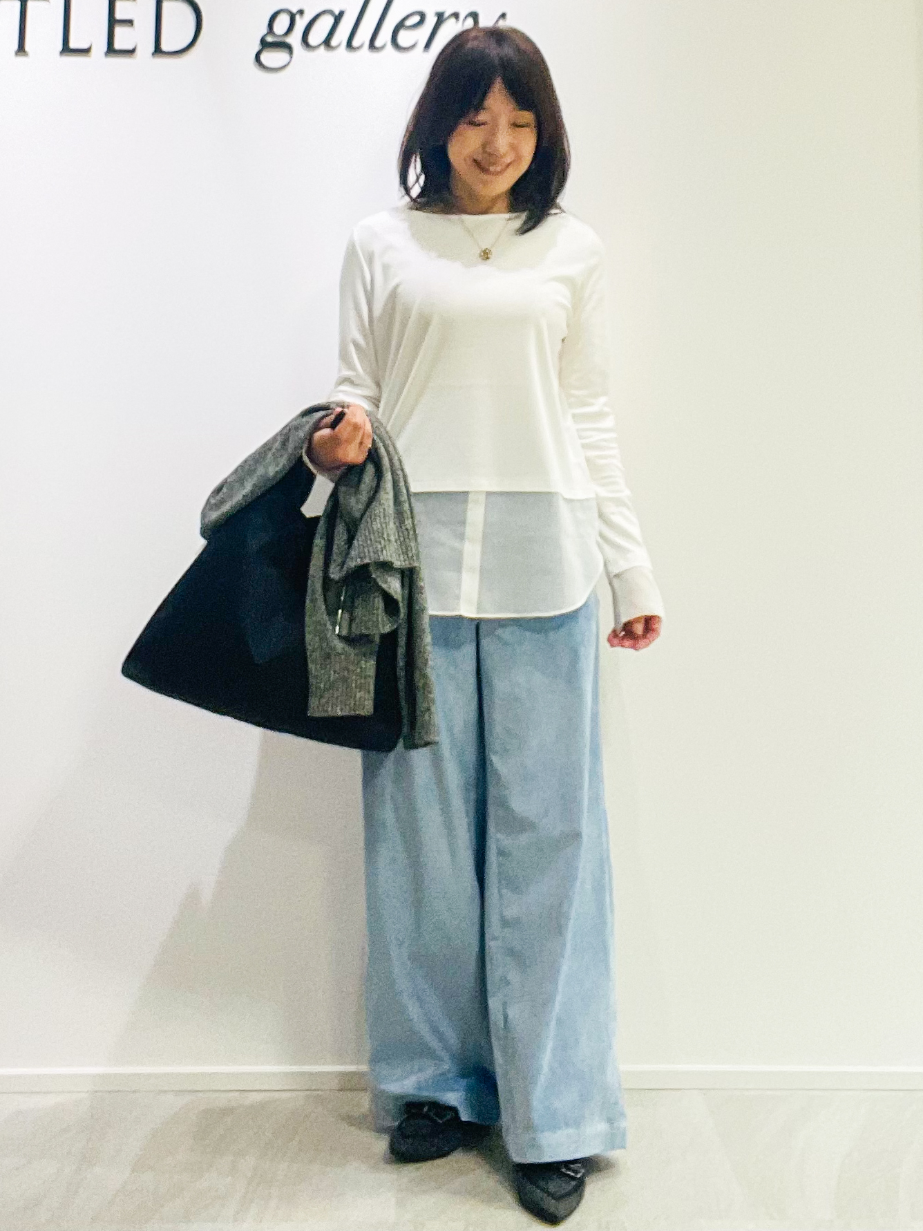 めいさんの「UNTITLED｜【アンサンブル可/秋羽織り】杢調ジップカーディガン」を使ったコーディネート