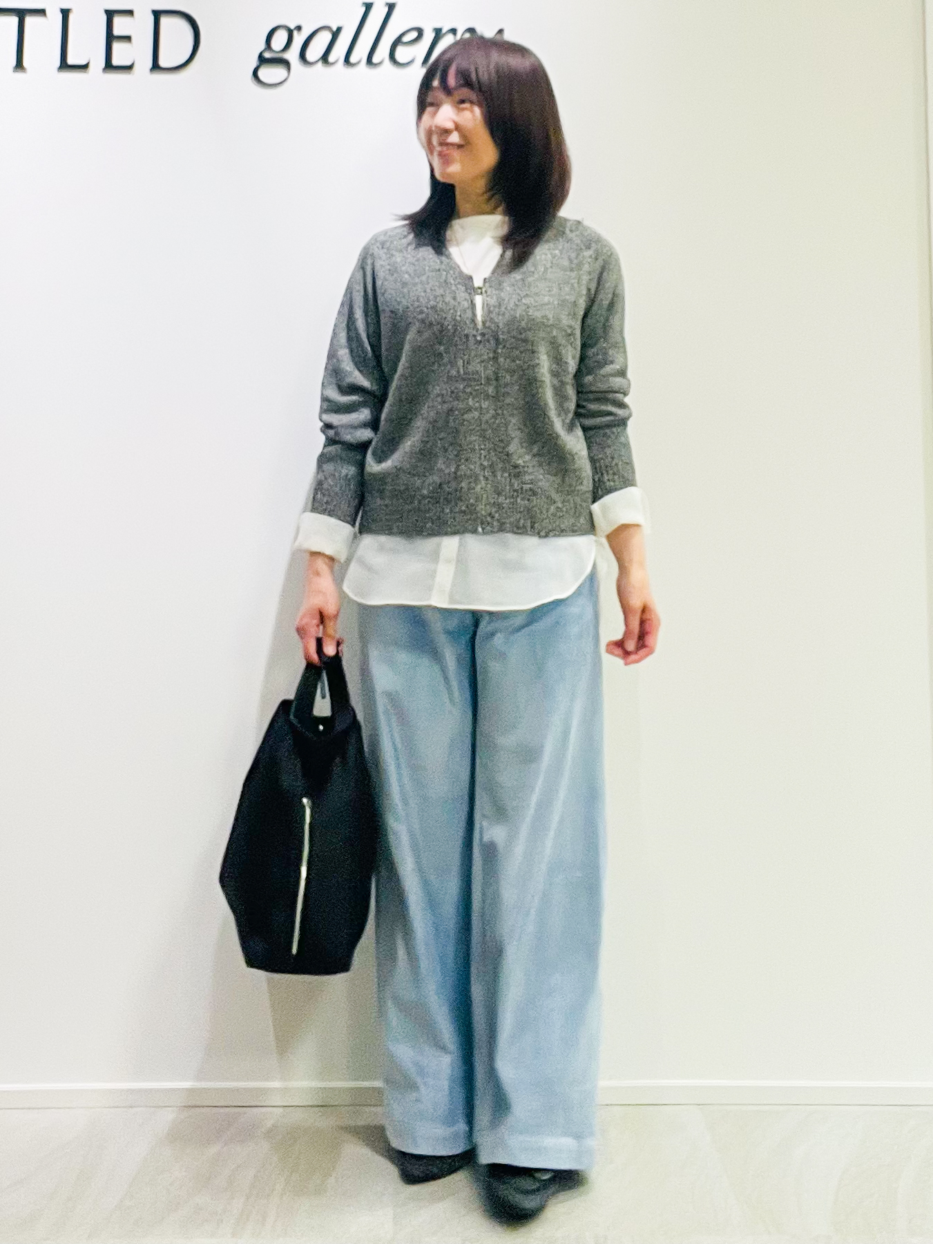 めいさんの「UNTITLED｜【アンサンブル可/秋羽織り】杢調ジップカーディガン」を使ったコーディネート