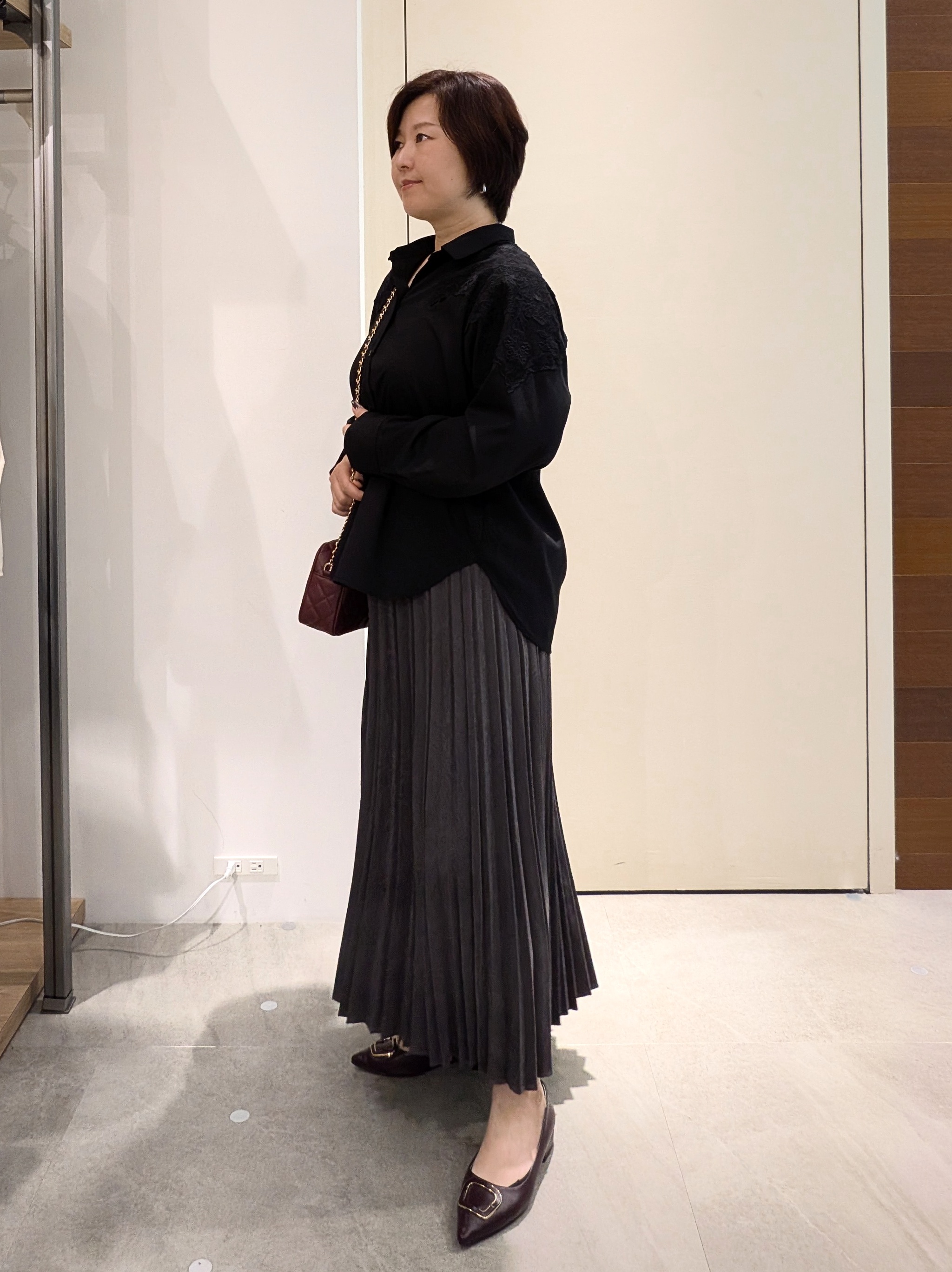 yu-koさんの「OPAQUE.CLIP｜レースモチーフドッキングシャツ【洗濯機OK】」を使ったコーディネート