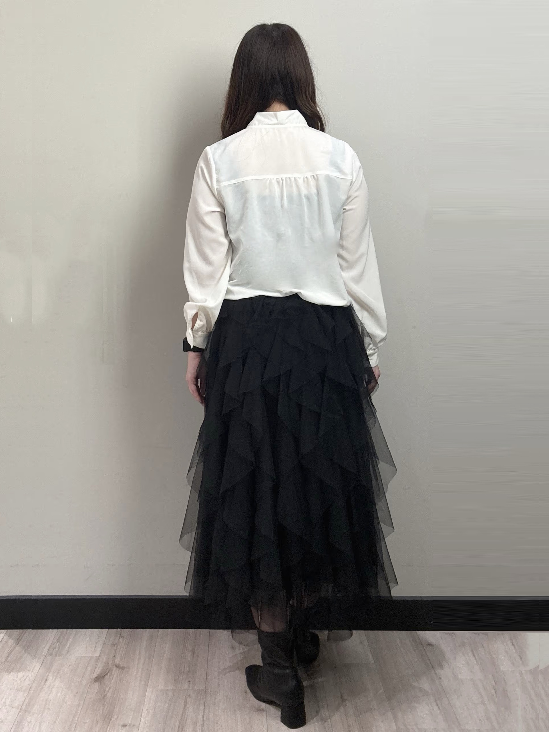 haruさんの「index｜【防シワ】ダブルフレアボウタイブラウス《洗濯機OK／イージーアイロン》」を使ったコーディネート