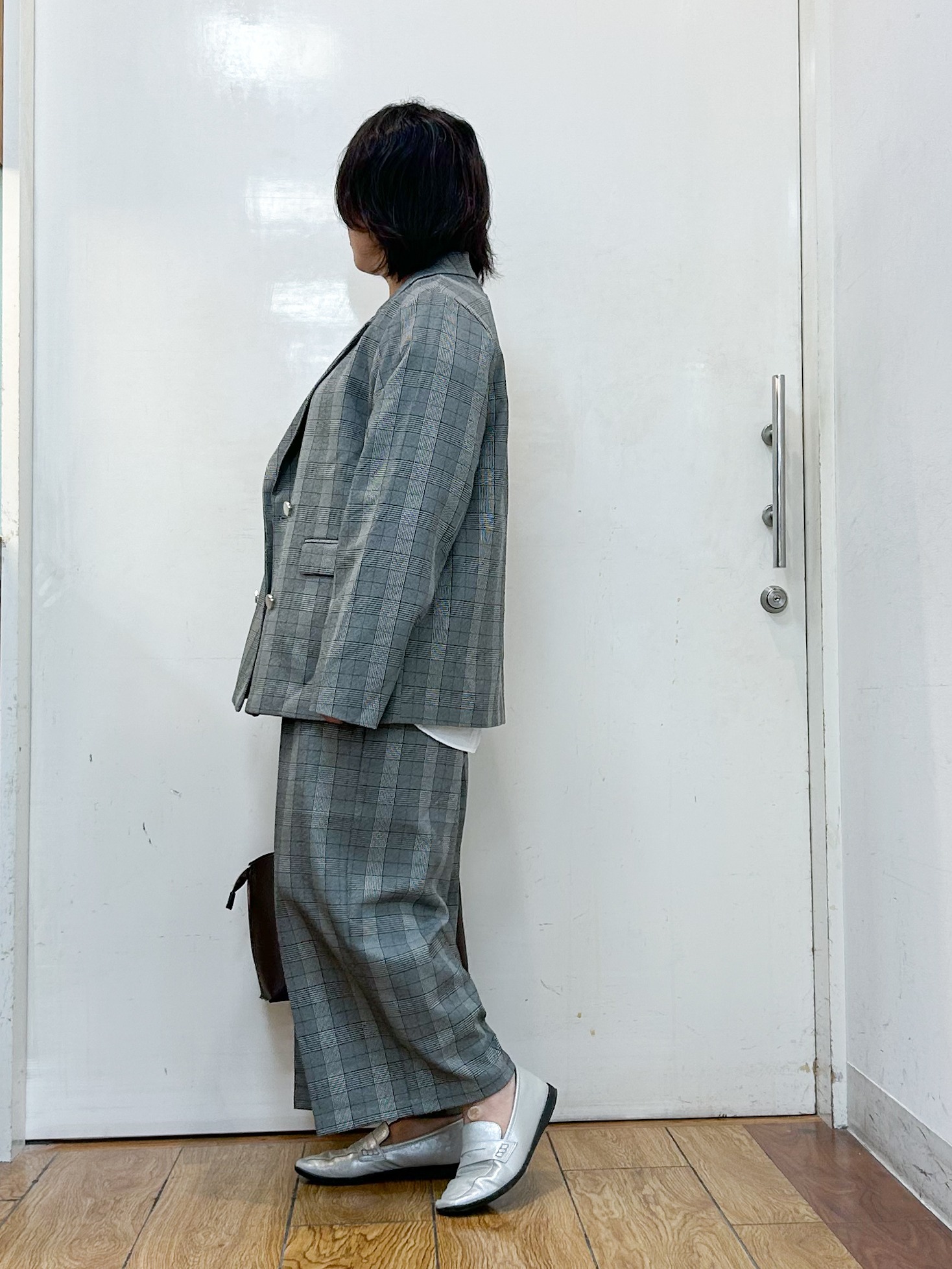haruさんの「SHOO･LA･RUE｜【セットアップ可/洗濯後しわになりにくい】ウールフィール ダブルジャケット」を使ったコーディネート