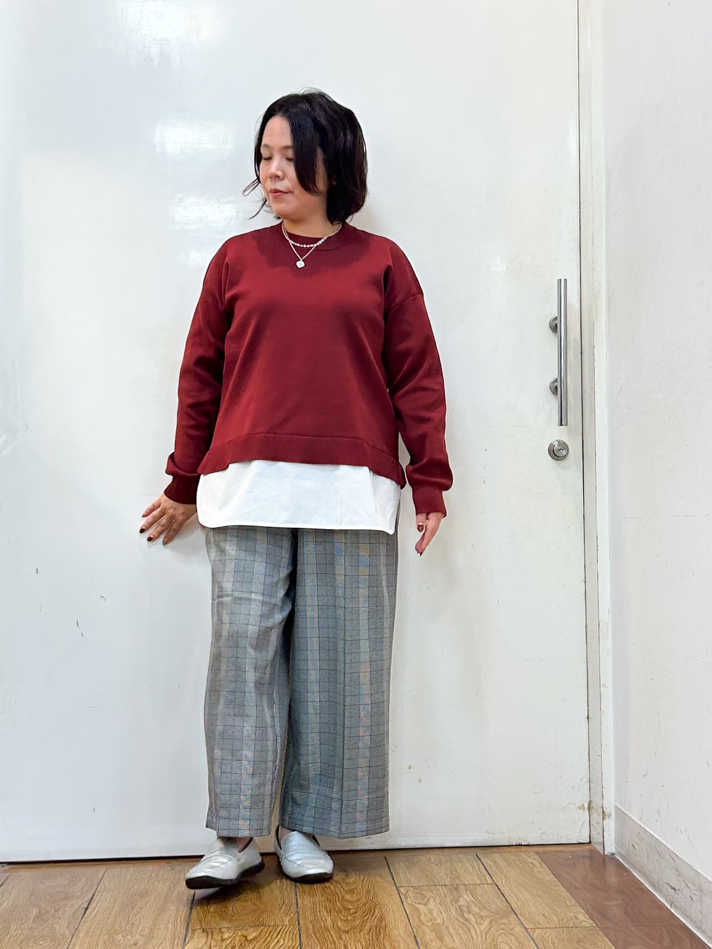 haruさんの「SHOO･LA･RUE｜【セットアップ可/洗濯後しわになりにくい】ウールフィール ダブルジャケット」を使ったコーディネート