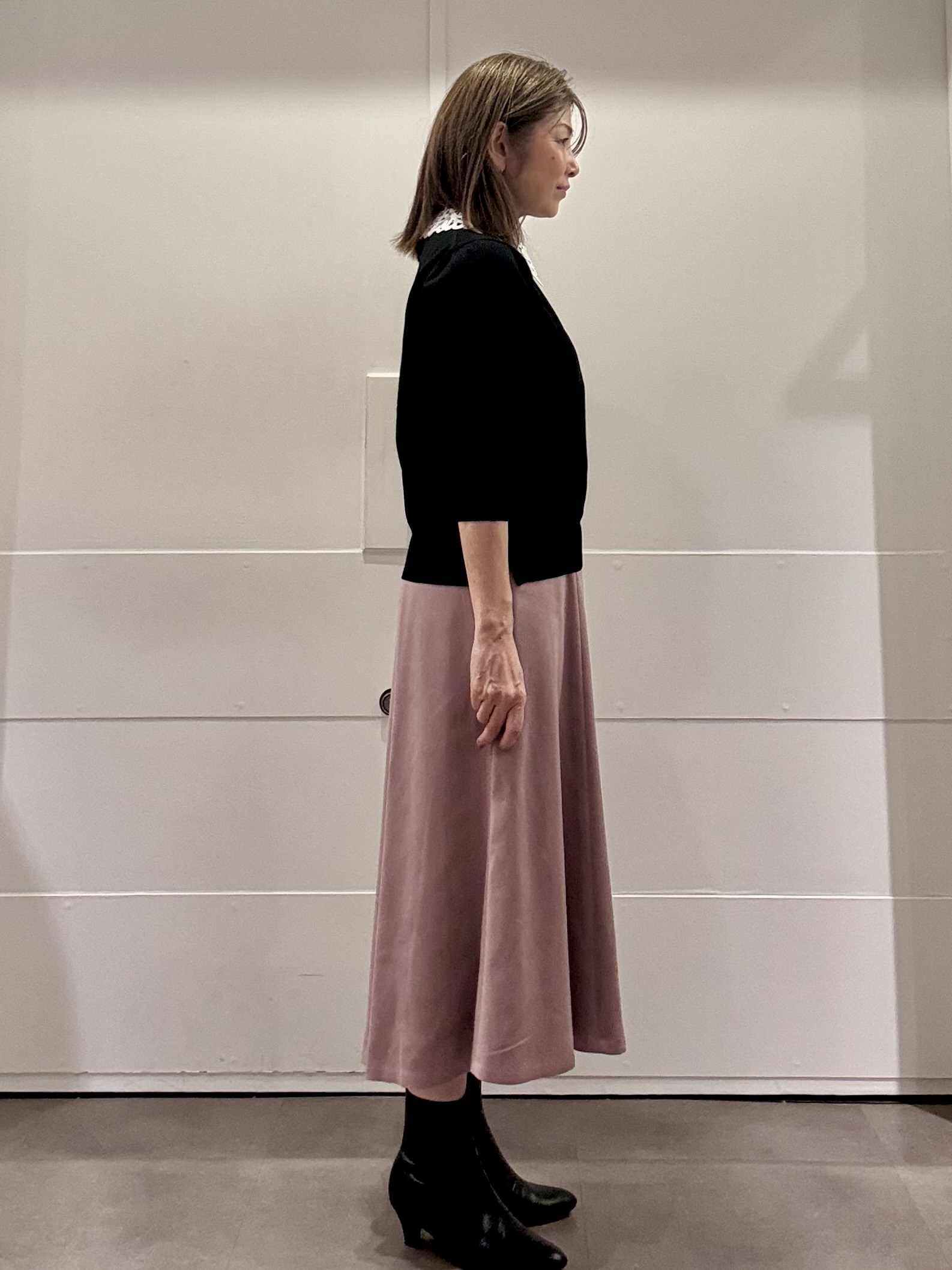 ちいさんの「Reflect｜【付け衿】レース衿付きストレッチニット」を使ったコーディネート