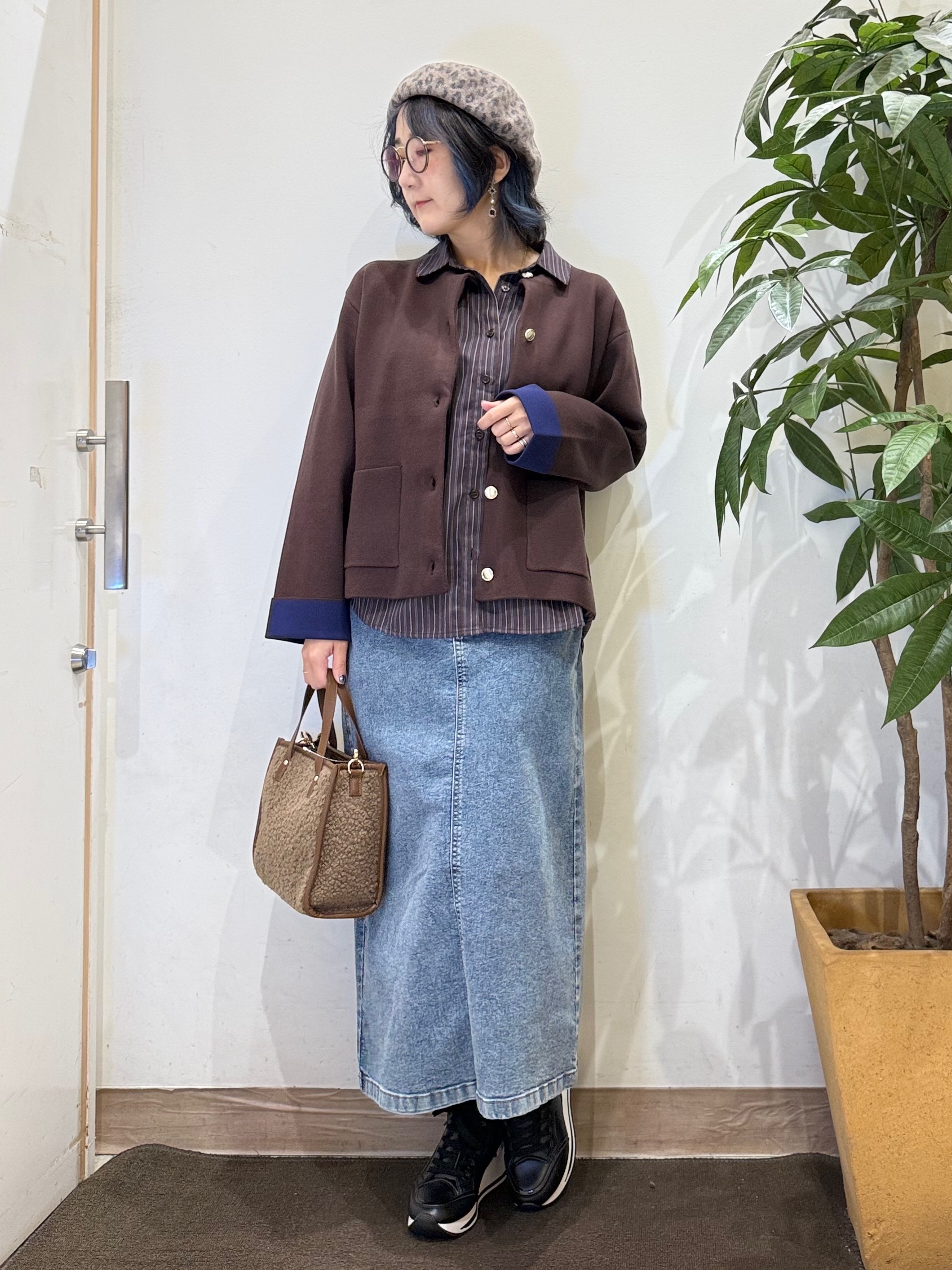 misakiさんの「SHOO･LA･RUE｜【S-LL/洗濯機可/静電気防止】もちもち配色ダブルフェイスカーディガン」を使ったコーディネート