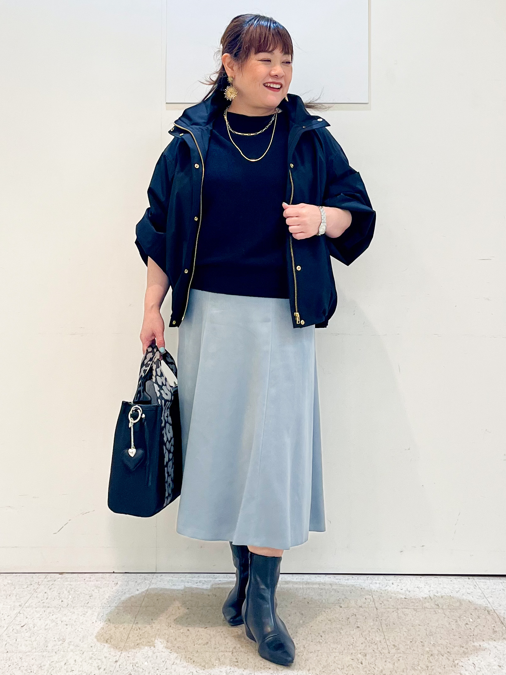 kimmyさんの「Reflect｜ボートネックニットトップス」を使ったコーディネート