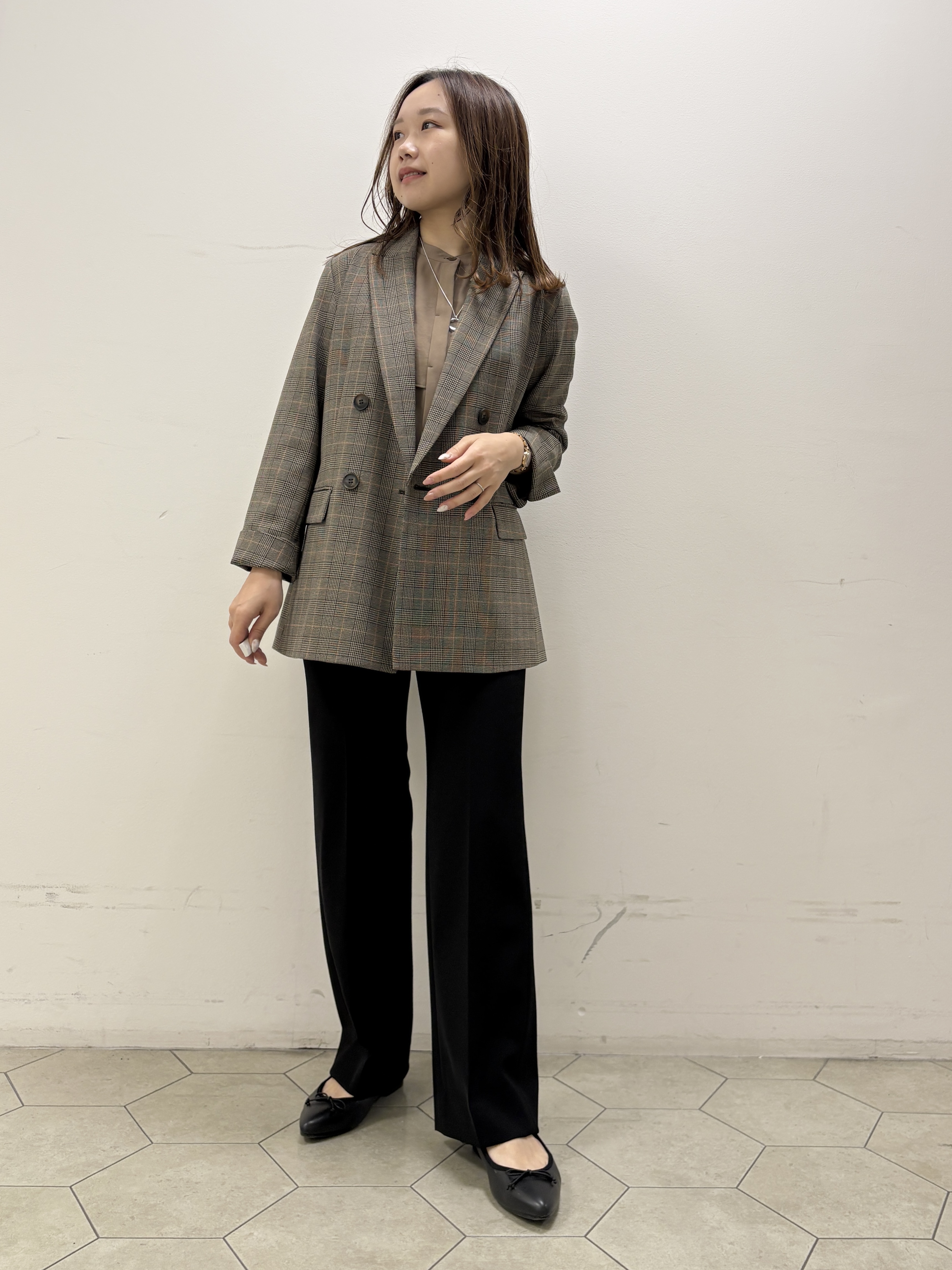 kahoさんの「INDIVI｜【洗濯機OK／ストレッチ◎】秋はじめのダブルジャケット」を使ったコーディネート