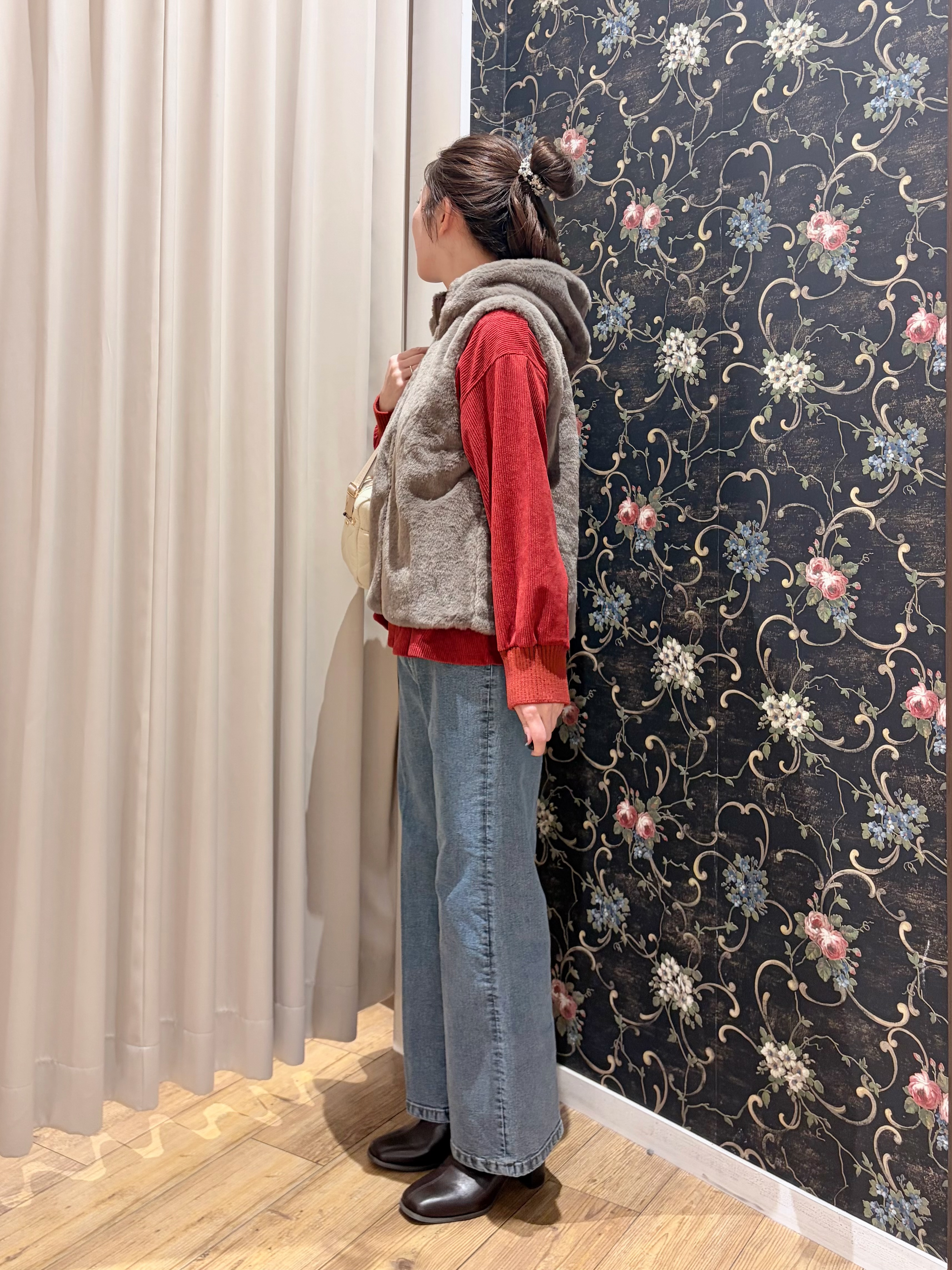 おうめさんの「SHOO･LA･RUE｜【洗濯機可/撥水/マルチWAY】ファーライナー付き 毎日欲張りマンパ」を使ったコーディネート
