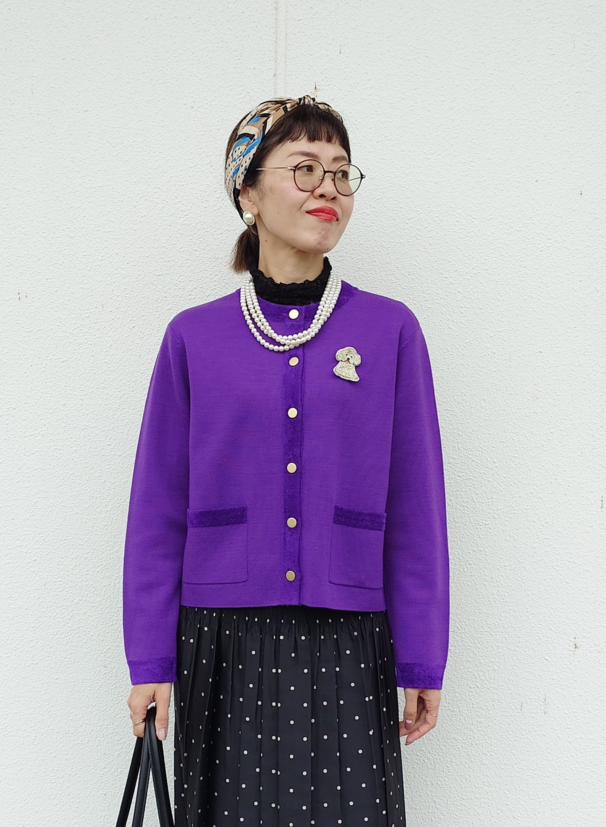 MUTSUKOさんの「UNTITLED｜【アンサンブル可/ジャケットライク】モールラインカーディガン」を使ったコーディネート