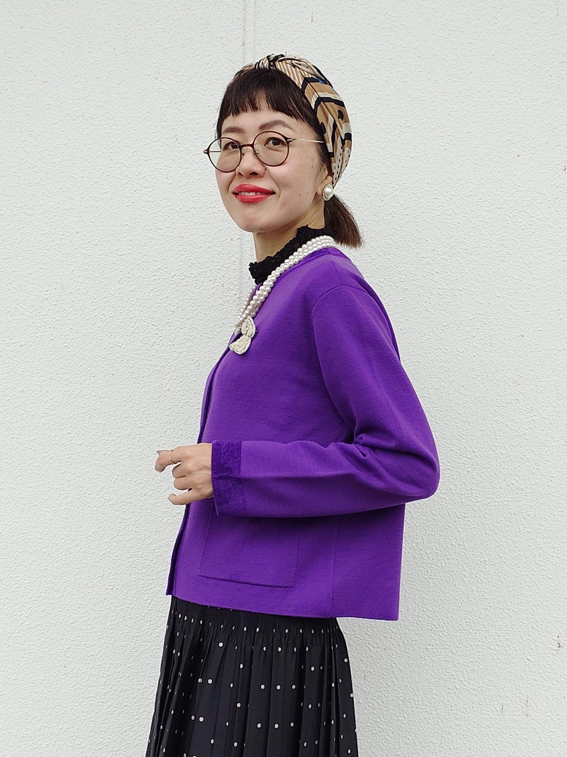 MUTSUKOさんの「UNTITLED｜【アンサンブル可/ジャケットライク】モールラインカーディガン」を使ったコーディネート