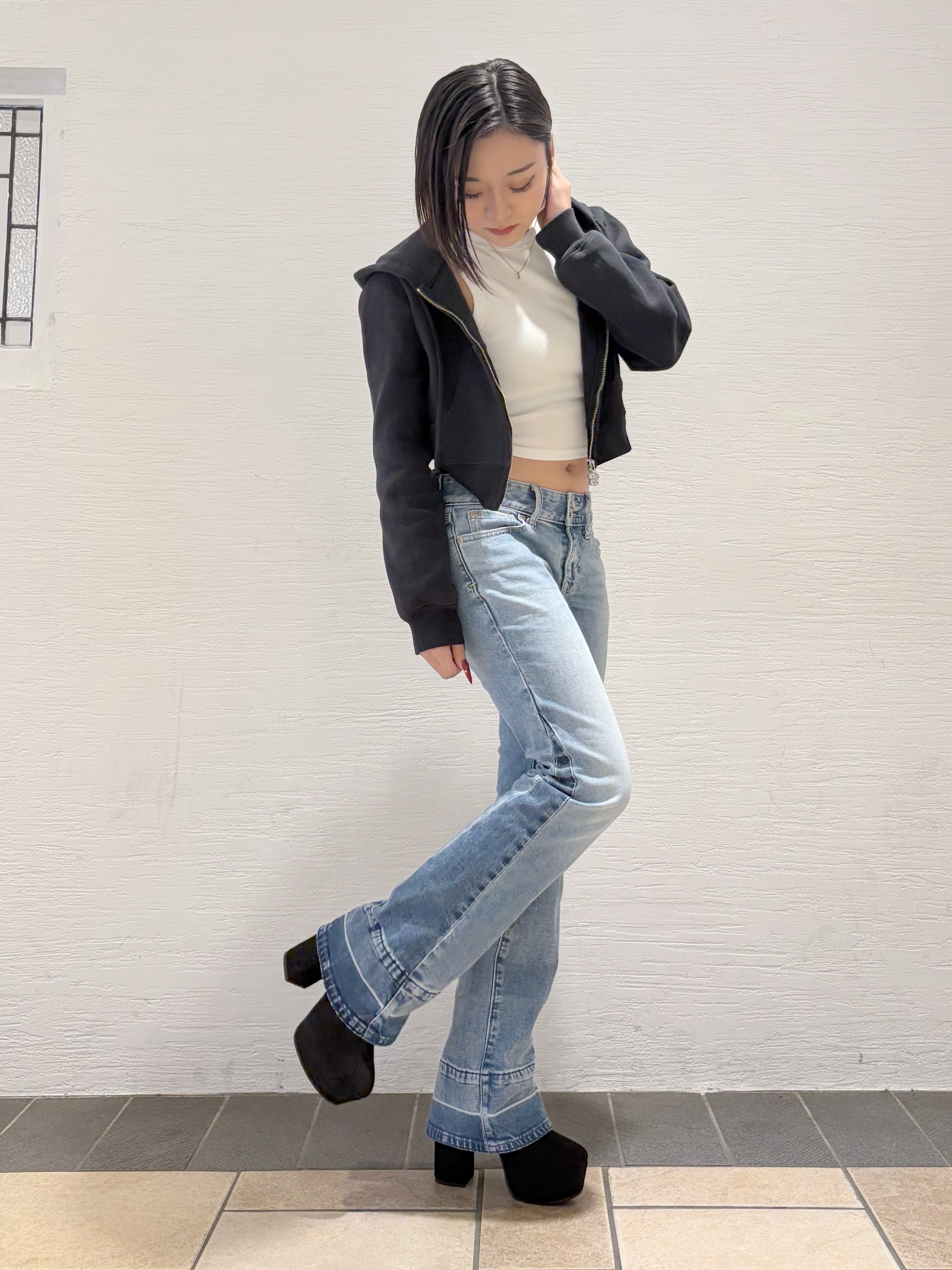Maoさんの「ESPERANZA｜ラク盛りショートブーツ」を使ったコーディネート