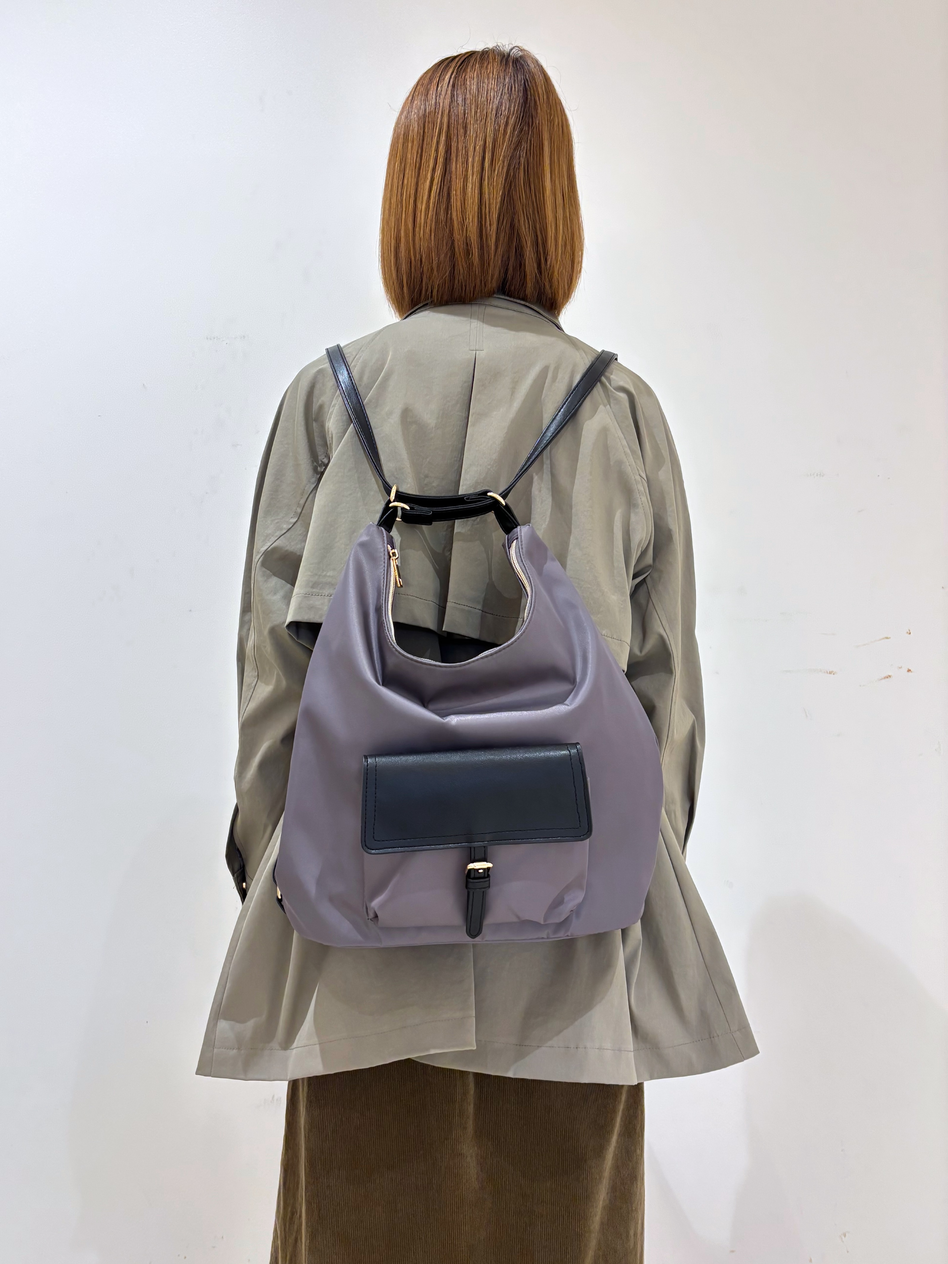 miさんの「grove｜【撥水／シルエット2WAY】ゆったり着られて体型カバー◎ スタンドネック テントラインコート」を使ったコーディネート