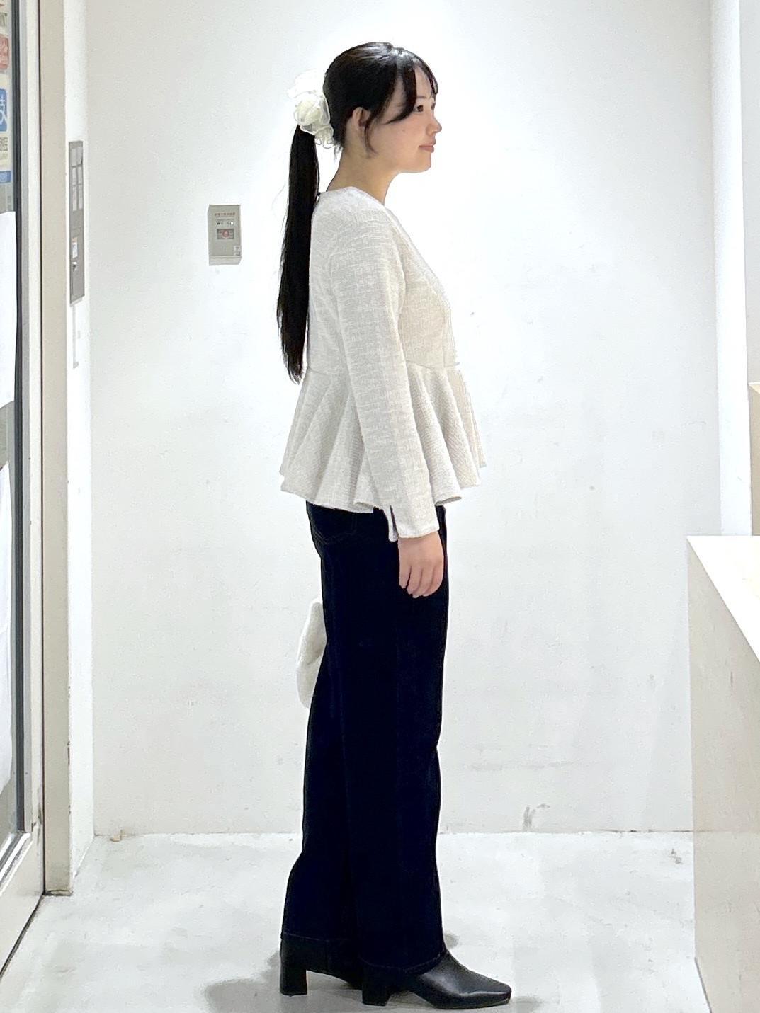 sayaさんの「OPAQUE.CLIP｜【セットアップ】ツィードペプラムトップス《洗濯機OK》」を使ったコーディネート