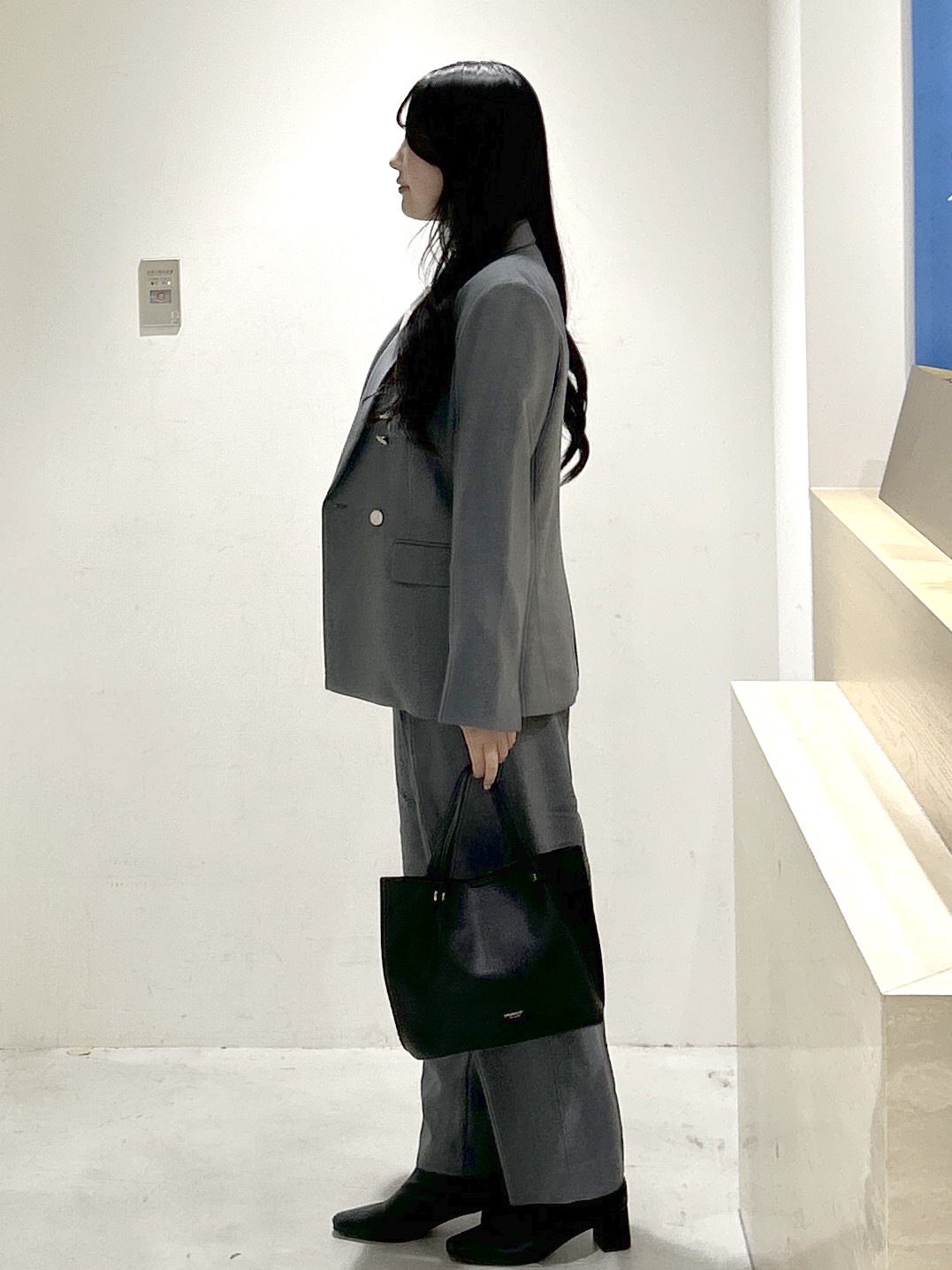 sayaさんの「OPAQUE.CLIP｜【セットアップ可】ストレッチツイルダブルブレストテーラードジャケット《洗濯機OK／防シワ》」を使ったコーディネート