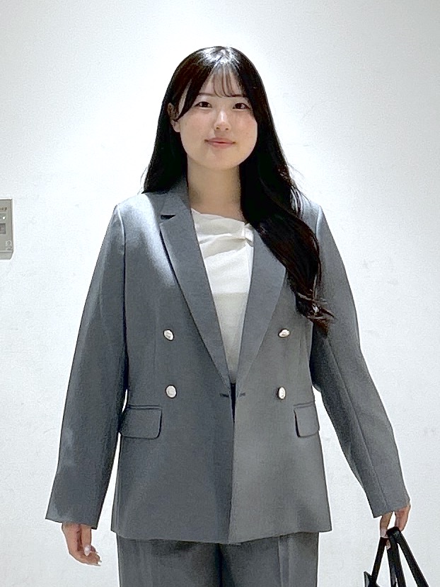 sayaさんの「OPAQUE.CLIP｜【セットアップ可】ストレッチツイルダブルブレストテーラードジャケット《洗濯機OK／防シワ》」を使ったコーディネート