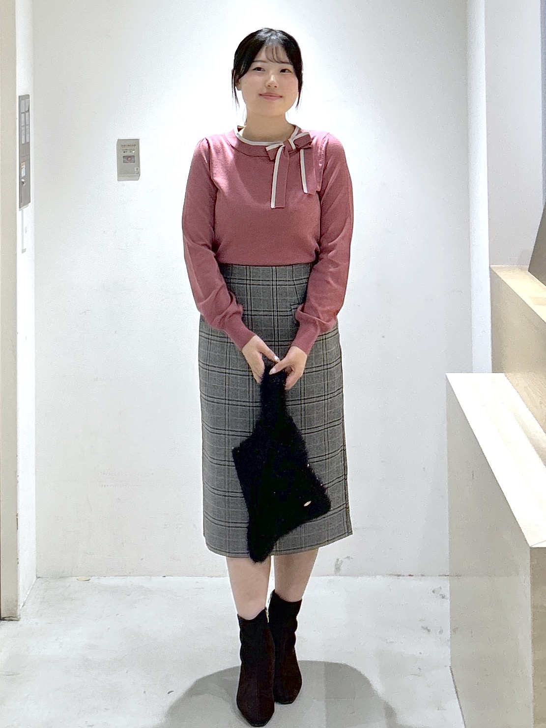 sayaさんの「OPAQUE.CLIP｜バイカラーサイドリボンニット【洗濯機OK／坑ピル】」を使ったコーディネート