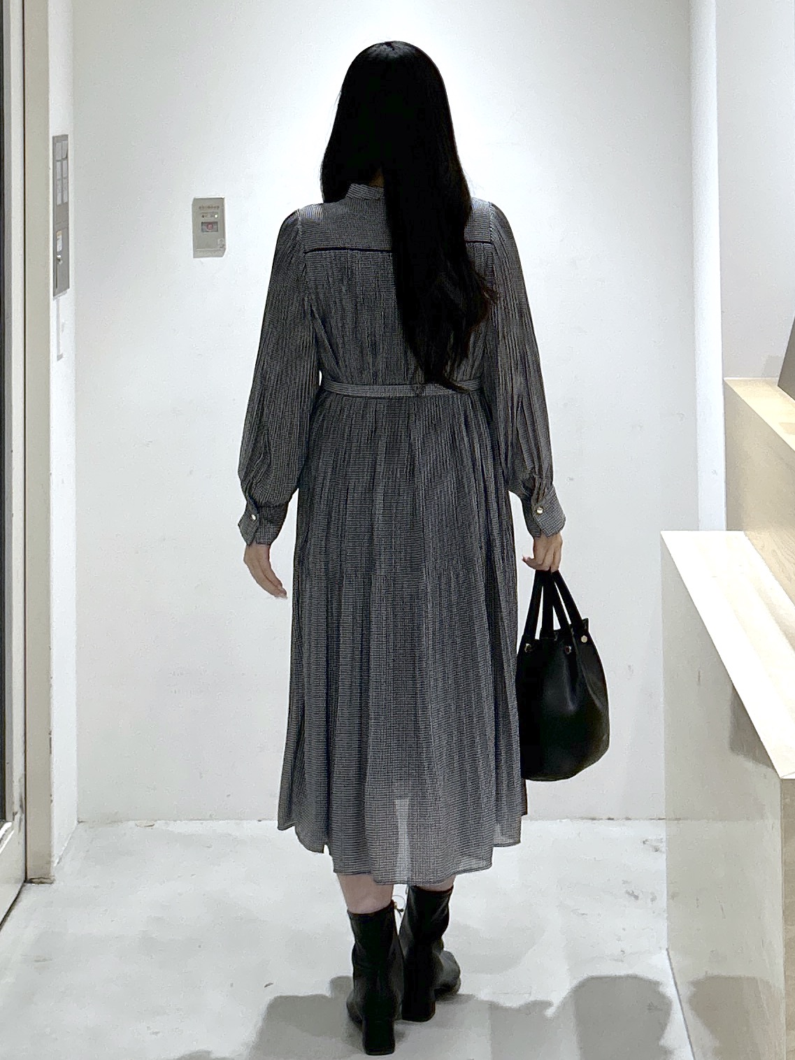 sayaさんの「OPAQUE.CLIP｜【XS-3Lサイズ】ジョーゼットアソートプリーツワンピース《洗濯機OK／防シワ／イージーアイロン》」を使ったコーディネート