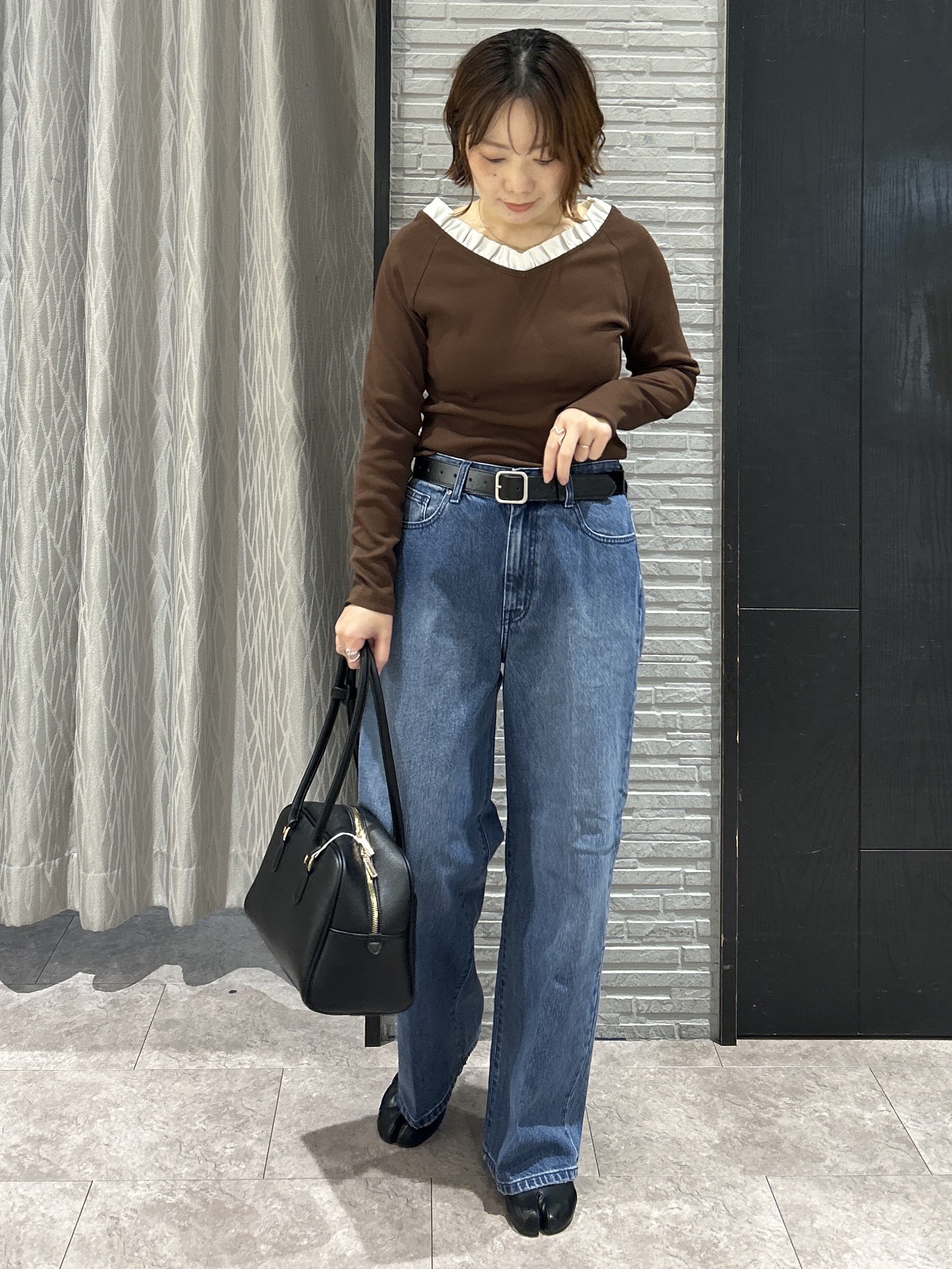ga_riさんの「THE SHOP TK｜フリル襟 リブカットソー」を使ったコーディネート