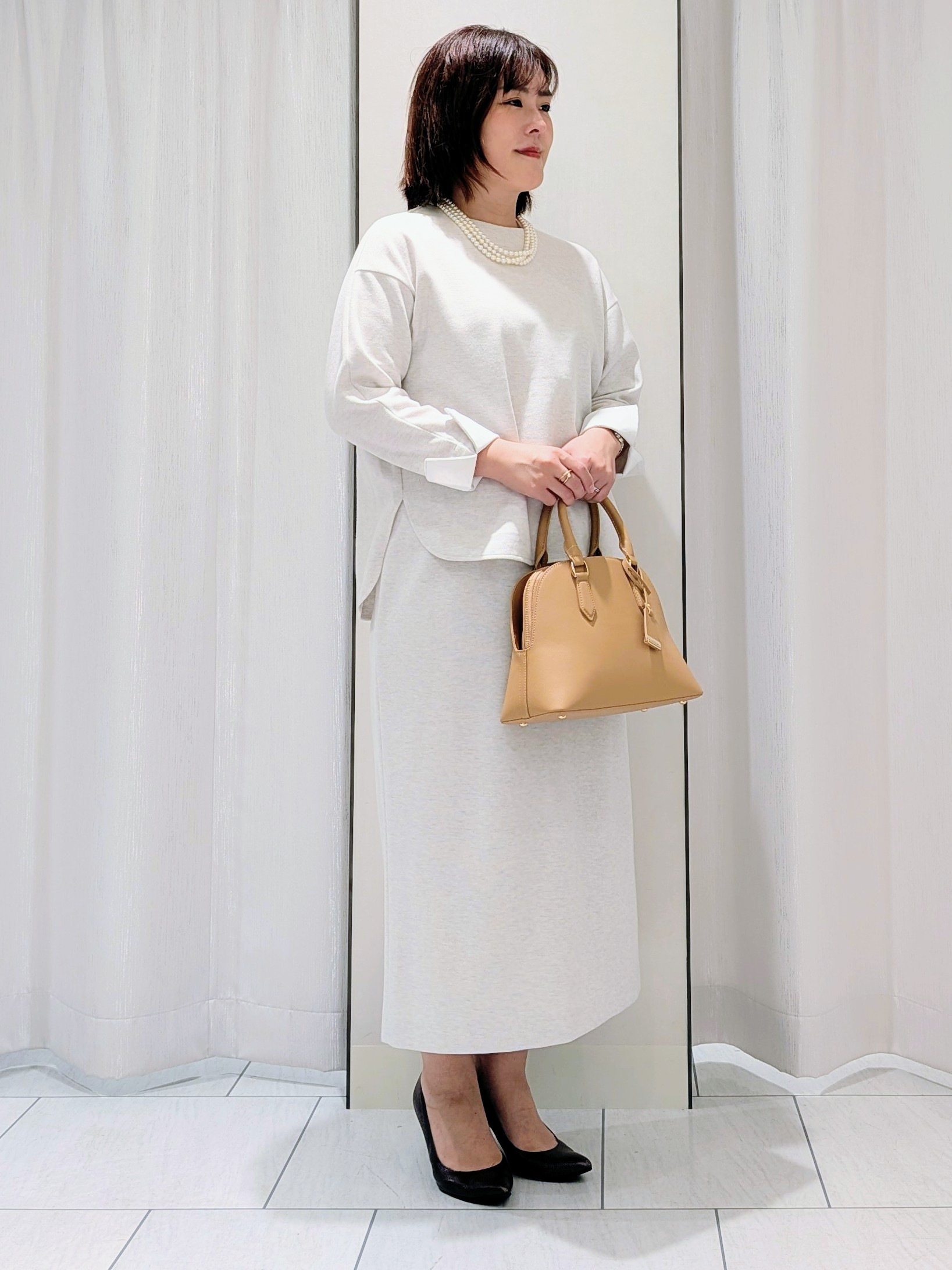 Onumaさんの「UNTITLED｜【セットアップ可/スウェットライク】袖口シャツドッキングプルオーバー」を使ったコーディネート