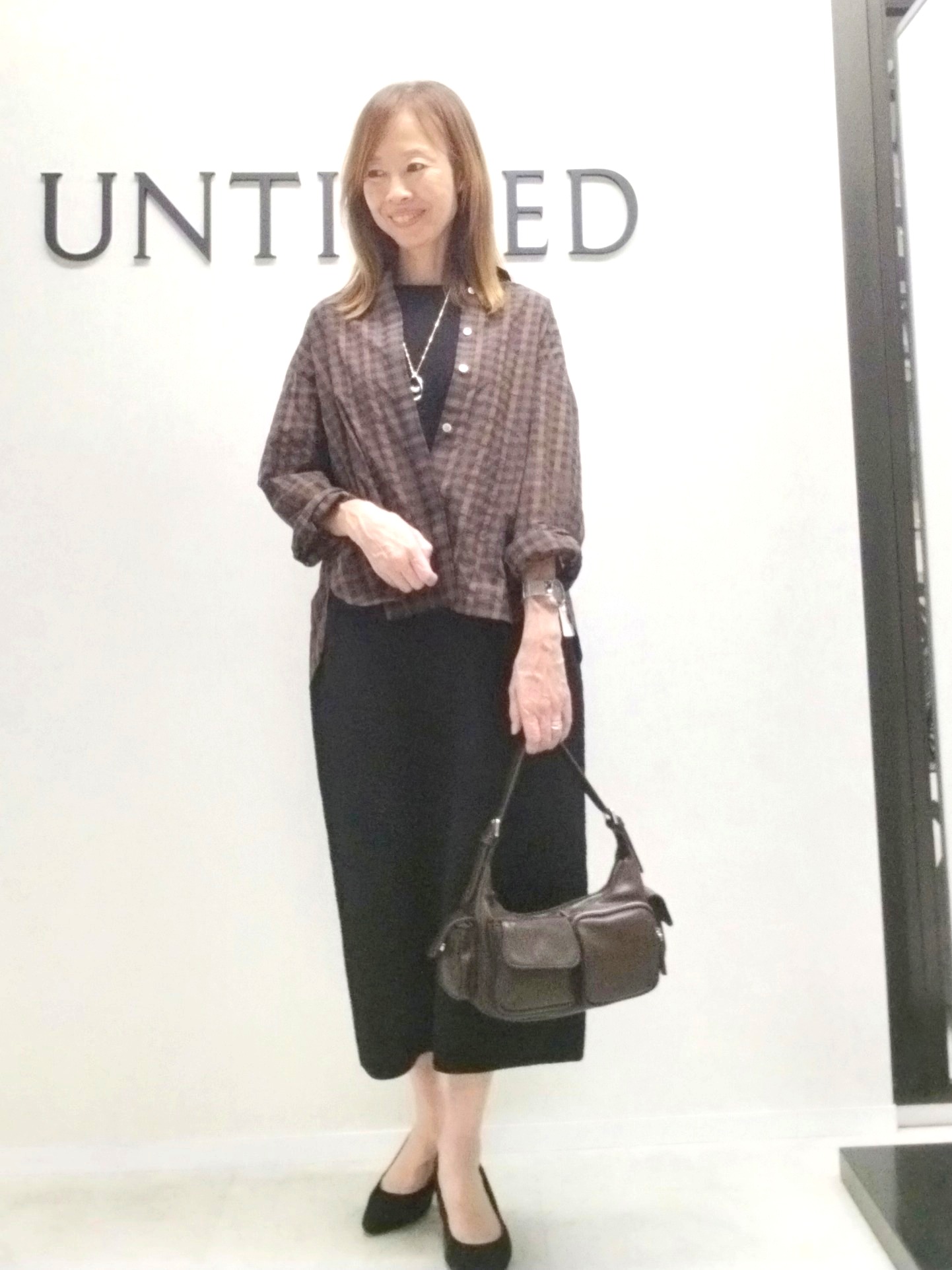 もりさんの「UNTITLED｜【秋映え/羽織り】シアーチェックシャツブラウス」を使ったコーディネート