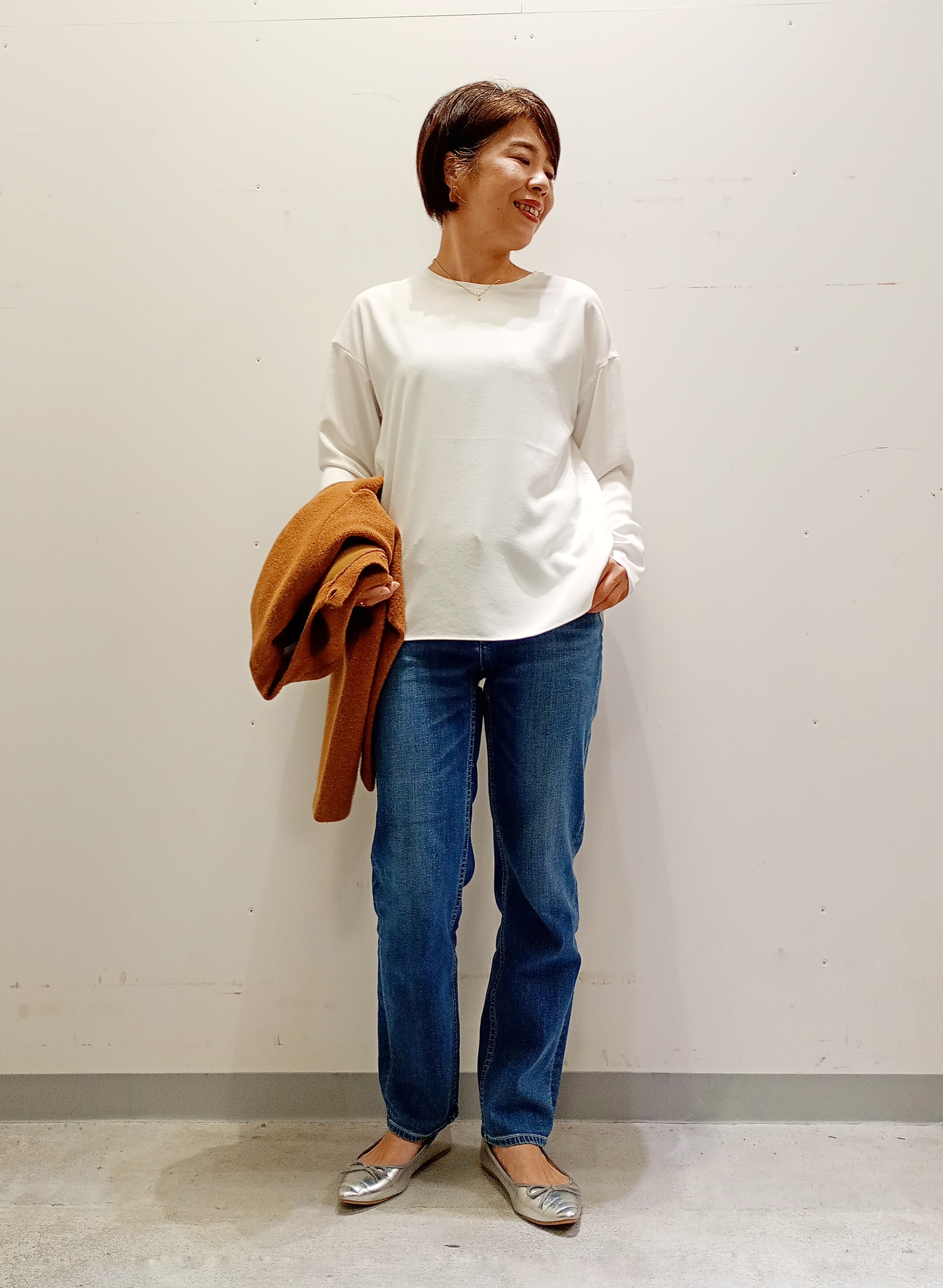 Kさんの「INDIVI｜【華やか／ラメ】ミックスツイード ニットジャケット」を使ったコーディネート