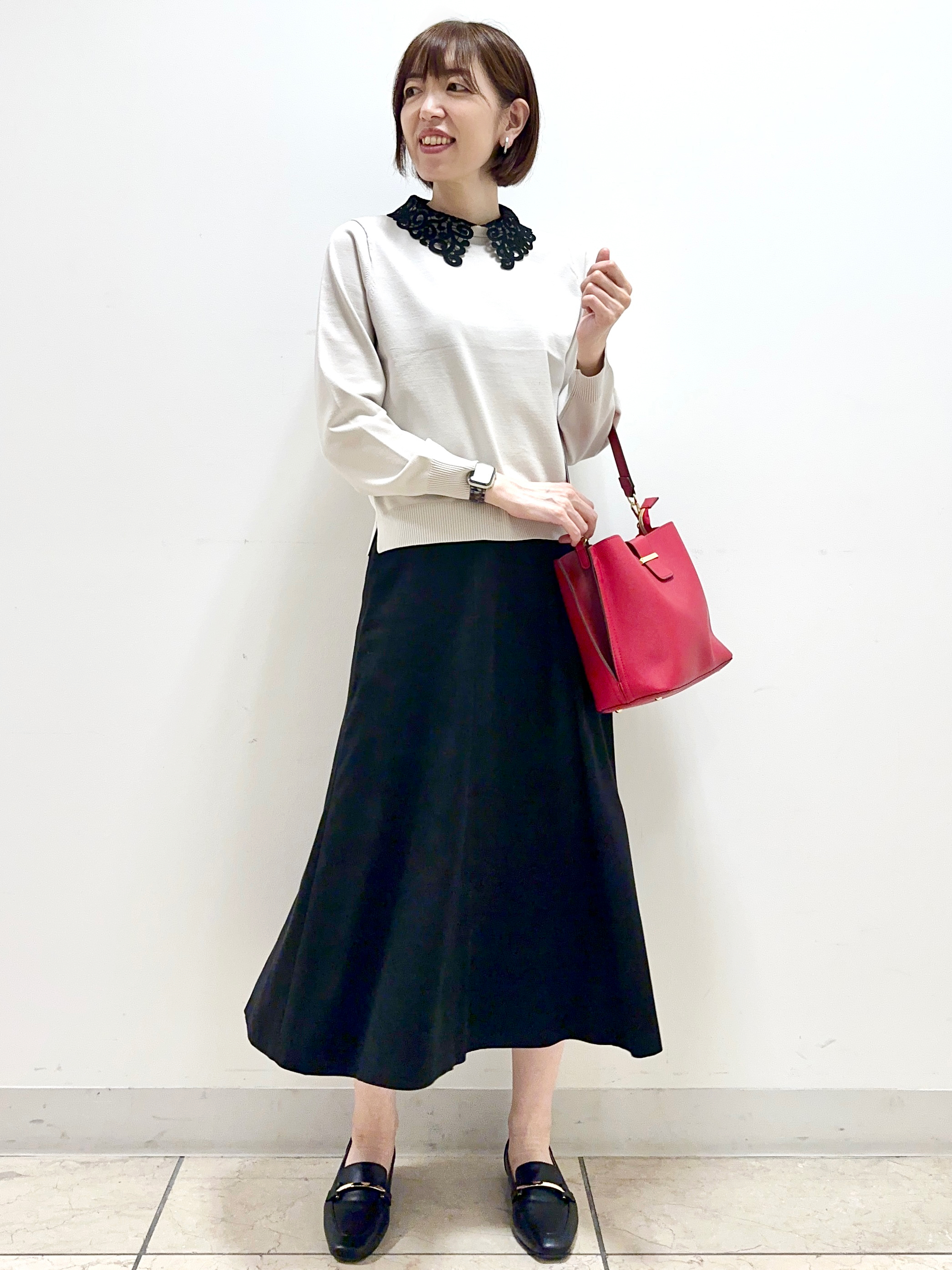 イト子さんの「Reflect｜【付け衿】レース衿付きストレッチニット」を使ったコーディネート