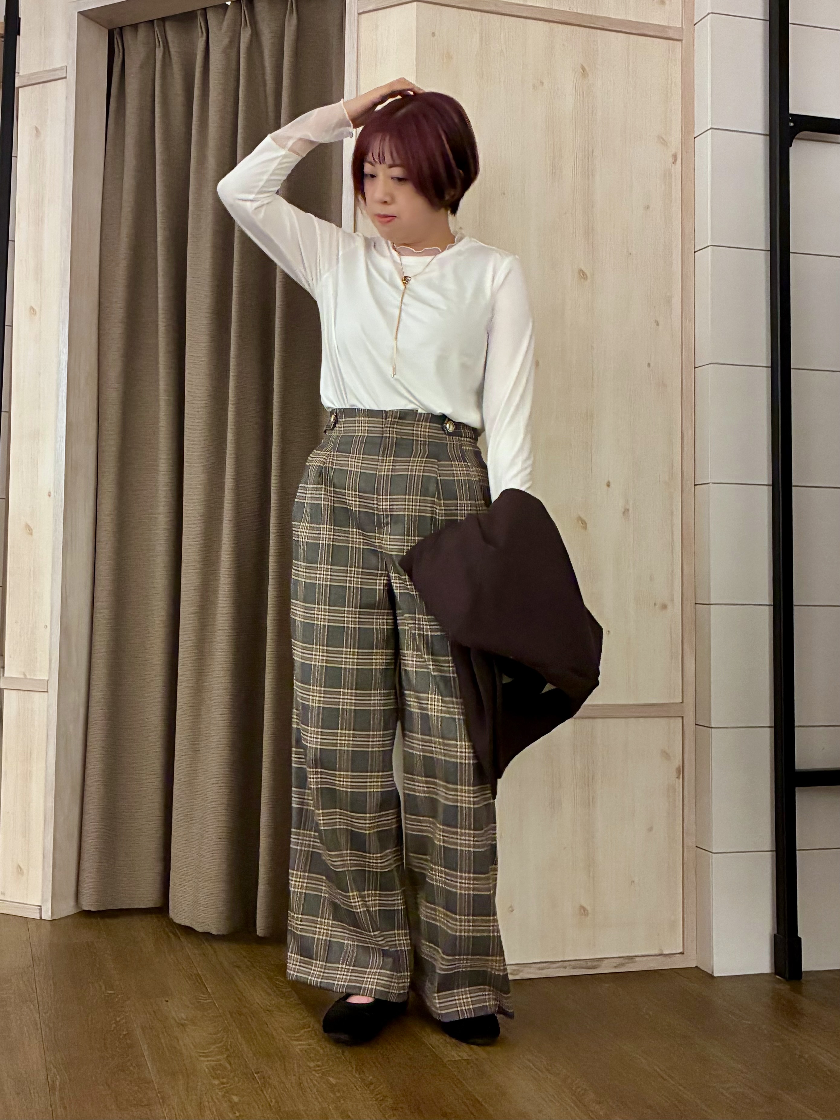aiさんの「THE SHOP TK｜クラシカルな雰囲気 ダブルブレストジャケット」を使ったコーディネート