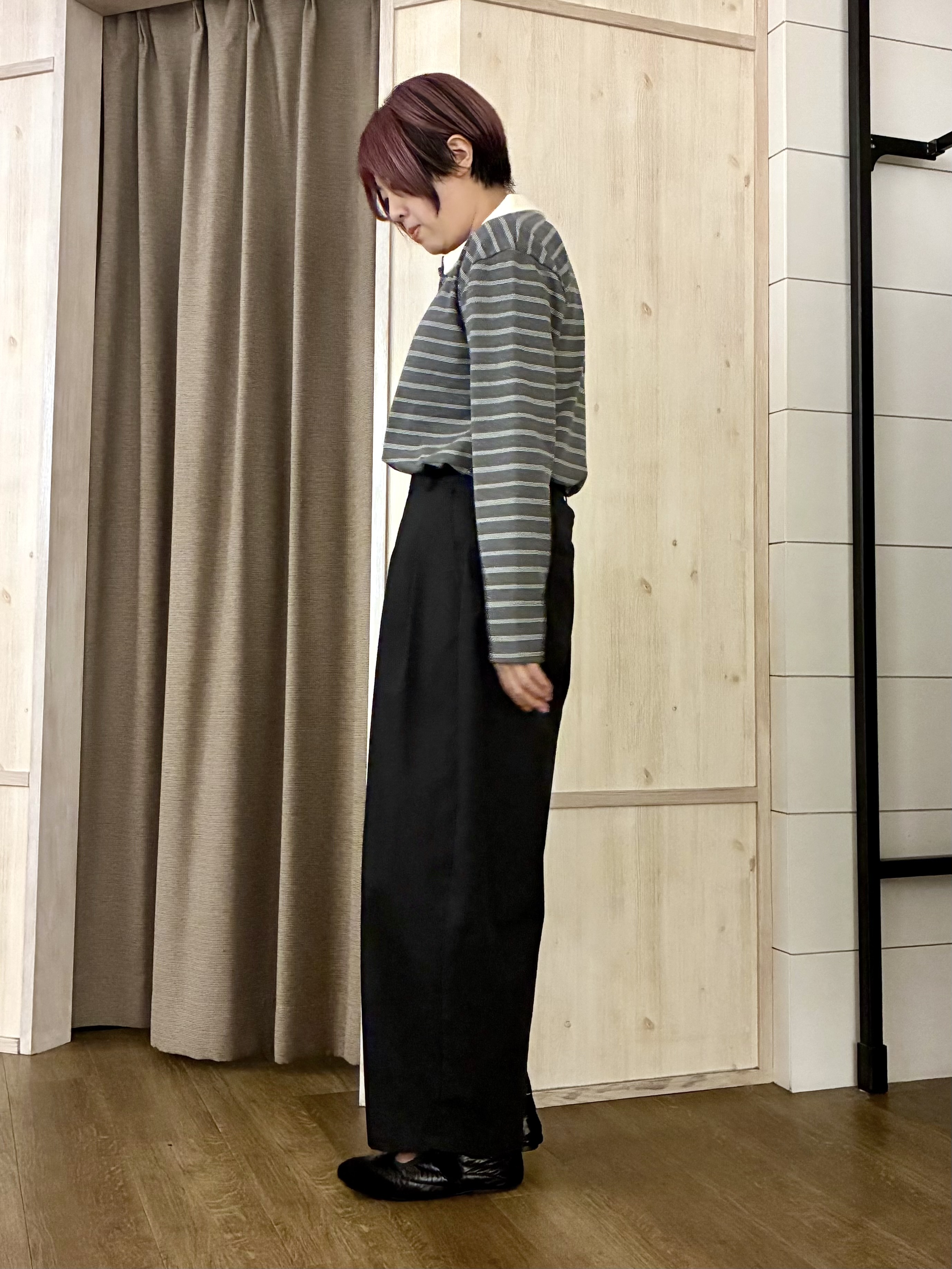 aiさんの「THE SHOP TK｜【洗濯機OK】レトロな雰囲気漂う ボーダーポロシャツ」を使ったコーディネート